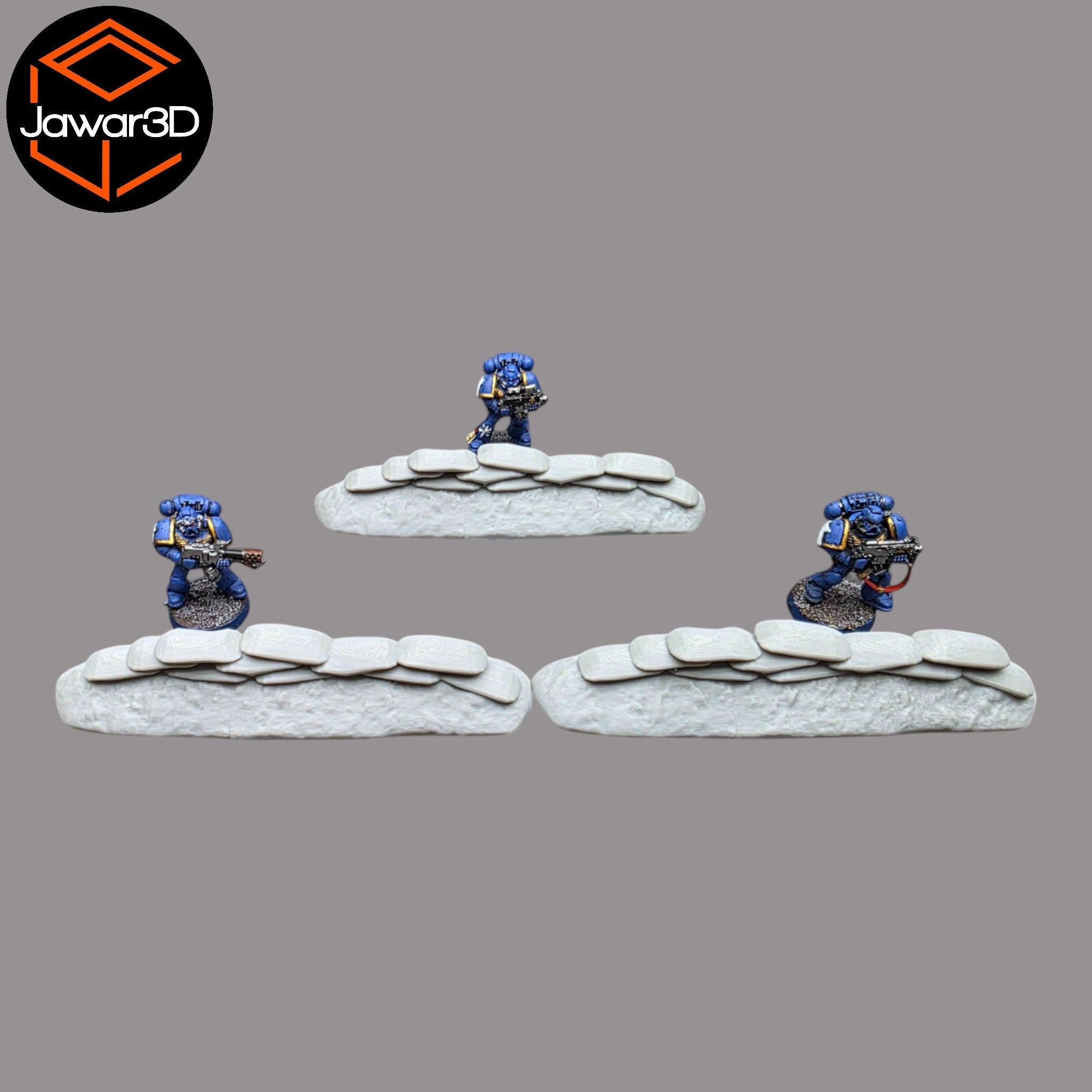 Sandbag Wall x3 - 28mm Wargaming Scatter Terrain Scenery Tabletop Miniature Jawar3d
