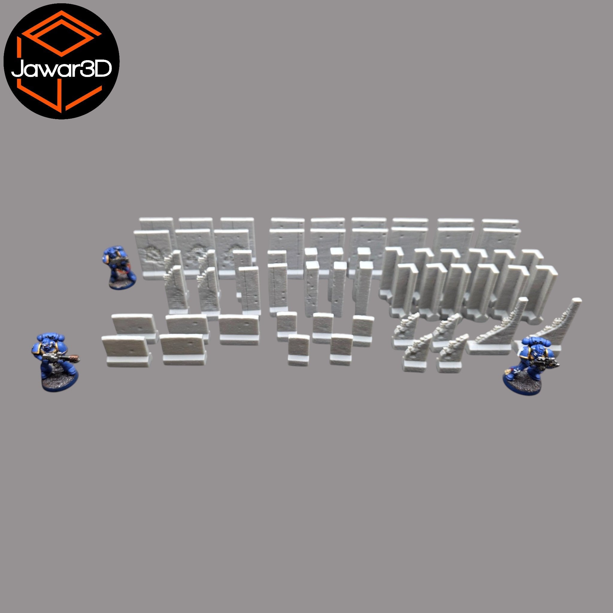 Blasted Walls Set - 28mm Wargaming Scatter Terrain Scenery Tabletop Miniature Jawar3d