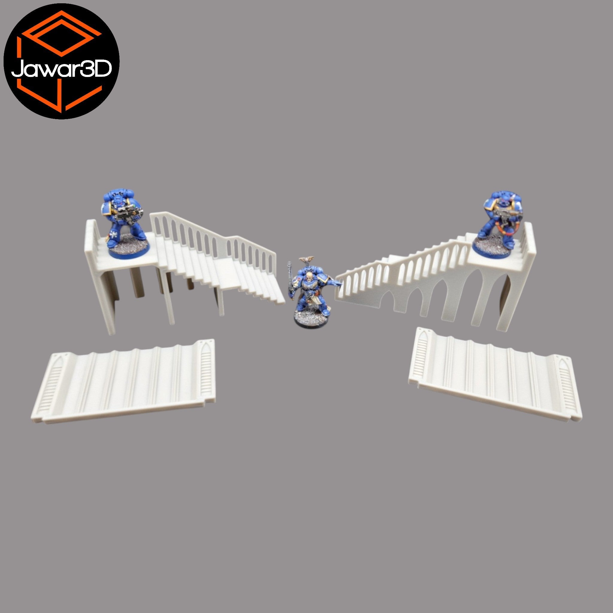 Base Stairs and Covers x2 - 28mm Wargaming Scatter Terrain Scenery Tabletop Miniature Jawar3d