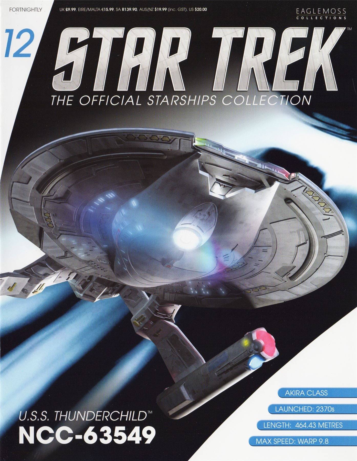 #12 U.S.S. Thunderchild NCC-63549 (Akira class) Model Diecast Ship (Eaglemoss / Star Trek) Real Merch