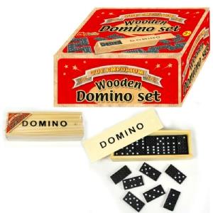 Classic Wooden Domino Set in Handy Storage Box Curious Minds