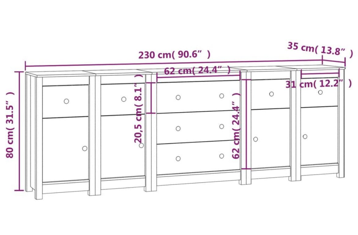 Thirian Pinewood - 230cm Aura Alcove Design