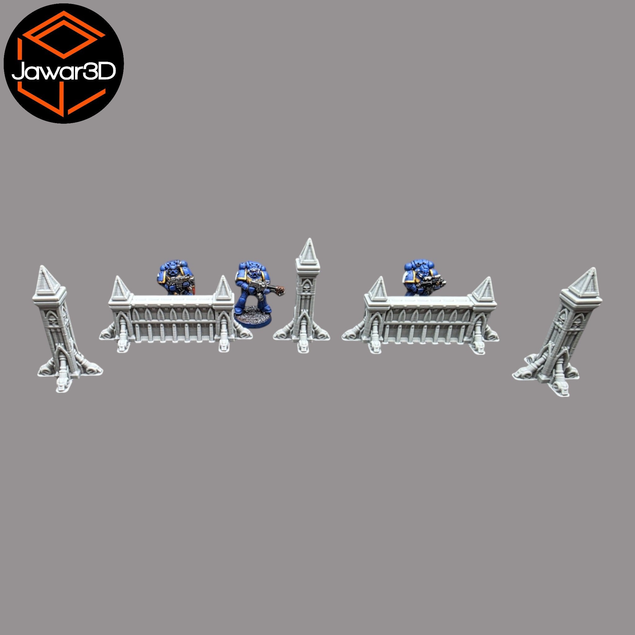 Gothic Barrier - 28mm Wargaming Scatter Terrain Scenery Tabletop Miniature Jawar3d