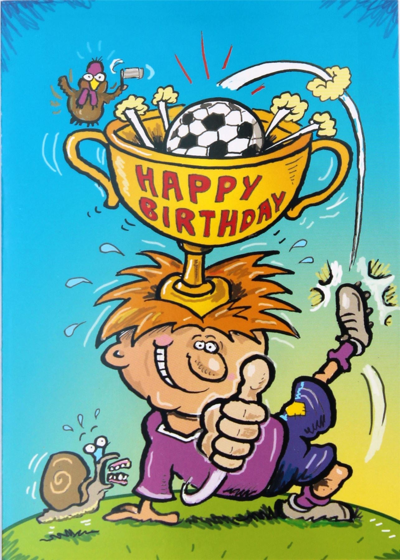 Footy Fan Fred's Football Birthday Card (105 x 148 mm) Curious Minds