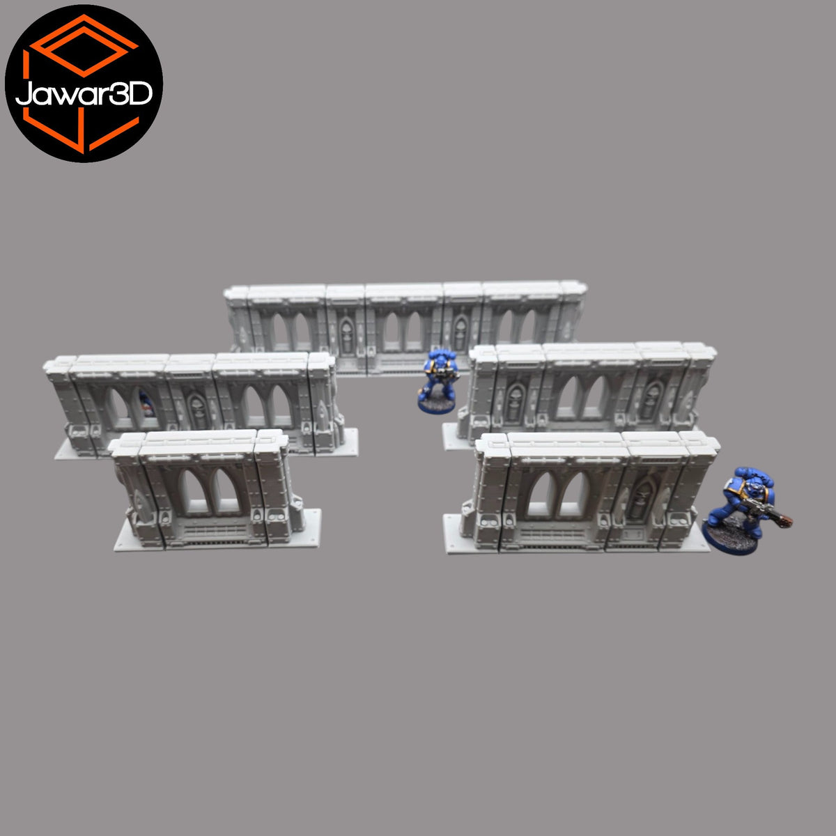 Modular Gothic Walls - 28mm Wargaming Scatter Terrain Scenery Tabletop Miniature Jawar3d