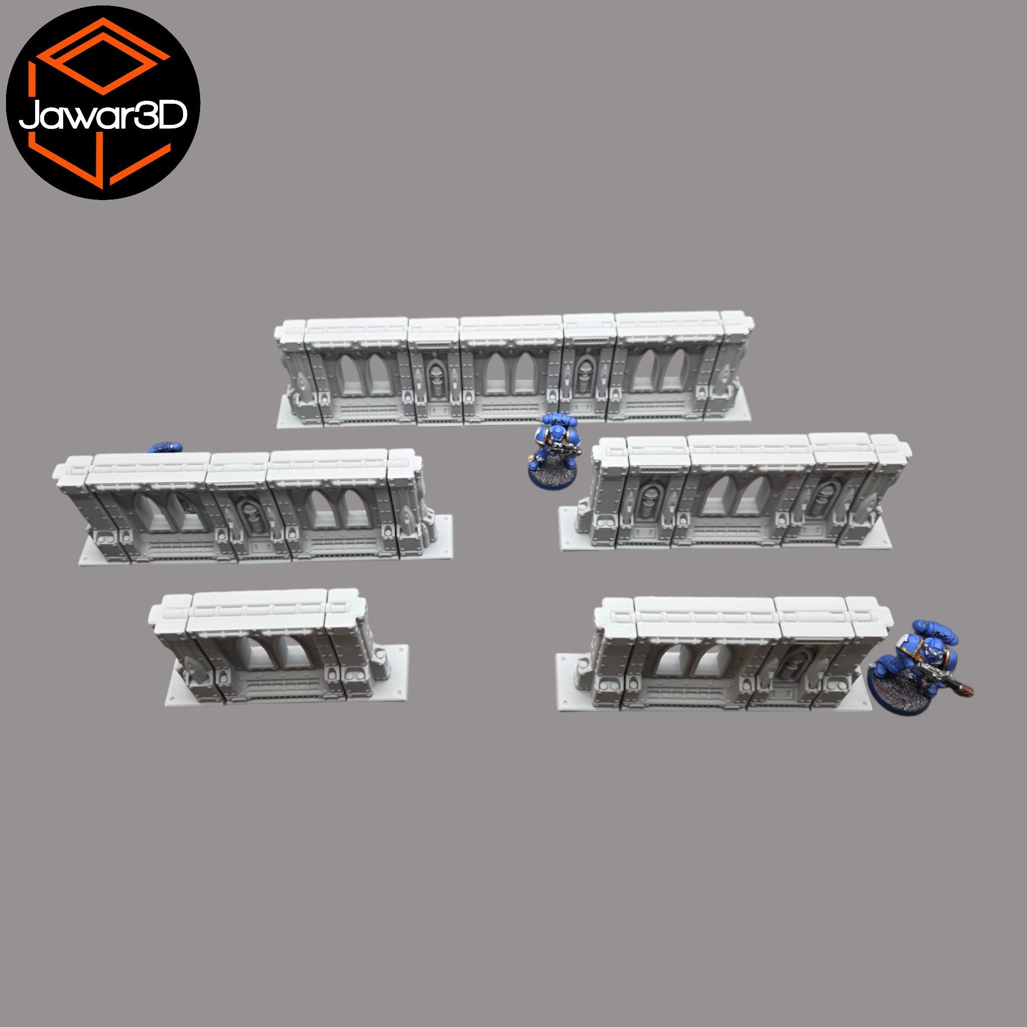 Modular Gothic Walls - 28mm Wargaming Scatter Terrain Scenery Tabletop Miniature Jawar3d
