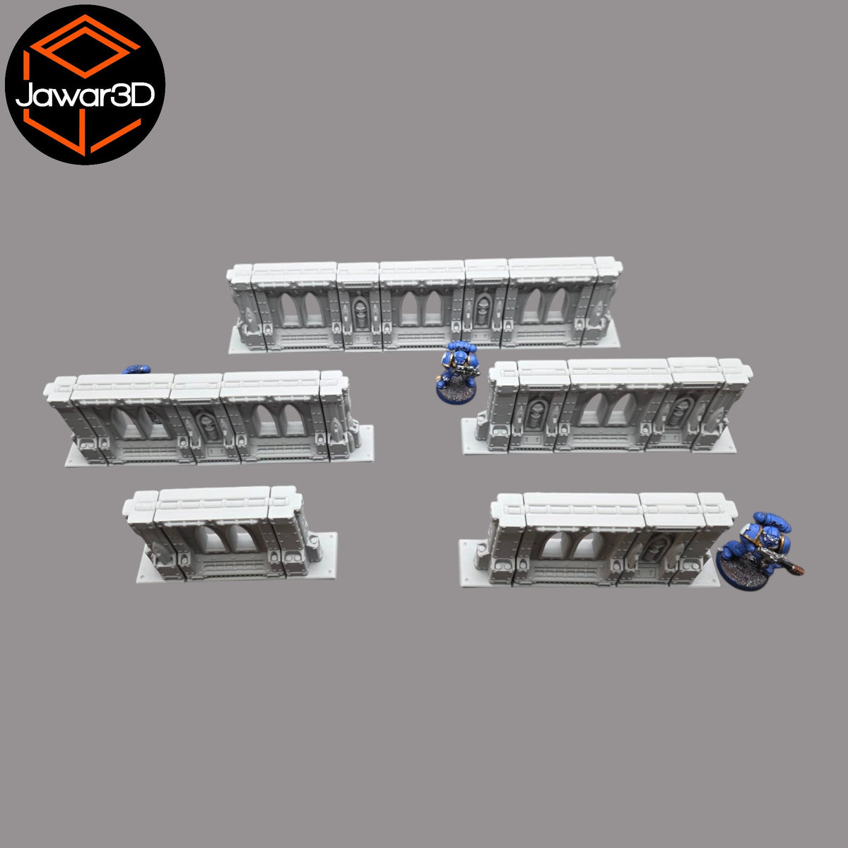 Modular Gothic Walls - 28mm Wargaming Scatter Terrain Scenery Tabletop Miniature Jawar3d