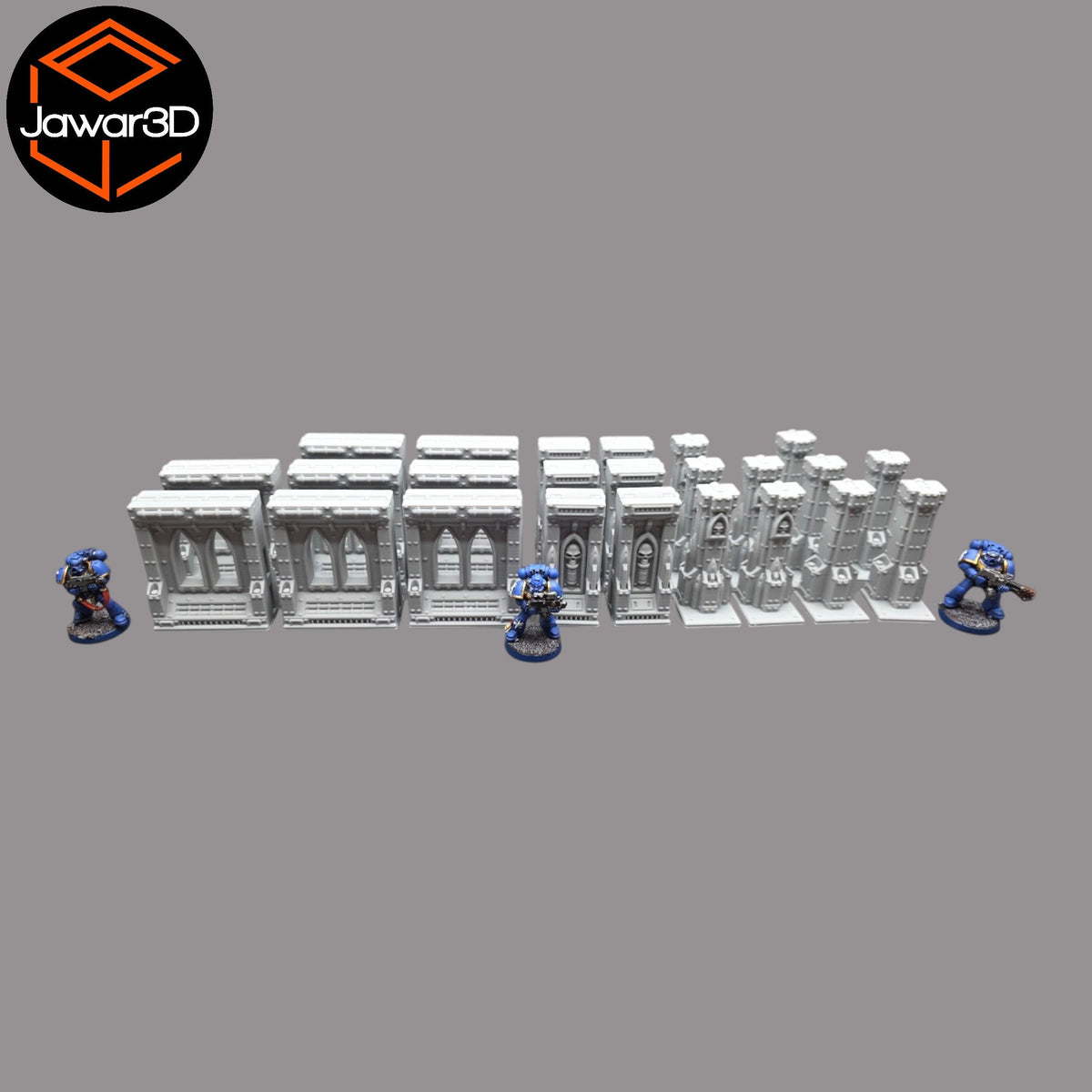 Modular Gothic Walls - 28mm Wargaming Scatter Terrain Scenery Tabletop Miniature Jawar3d
