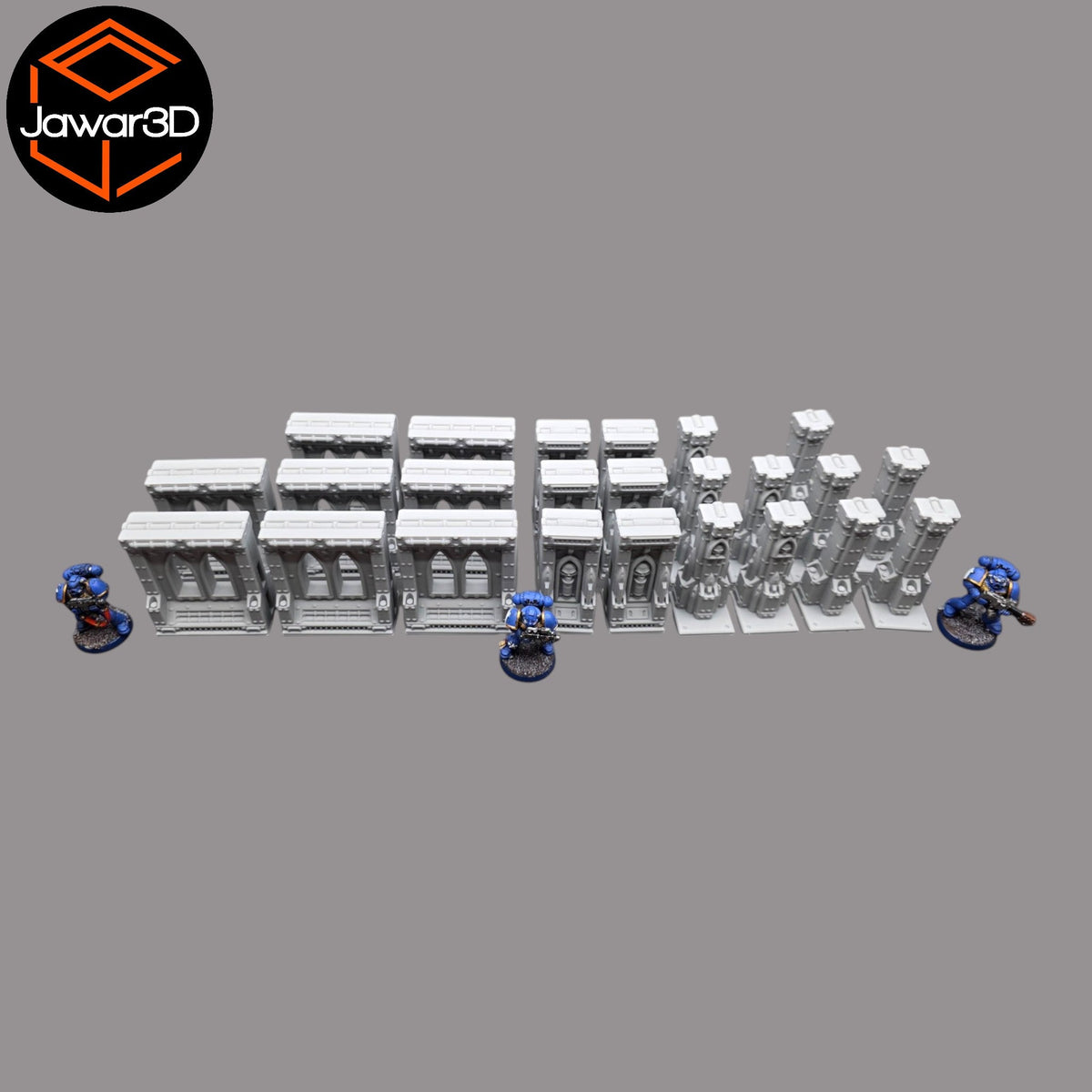 Modular Gothic Walls - 28mm Wargaming Scatter Terrain Scenery Tabletop Miniature Jawar3d