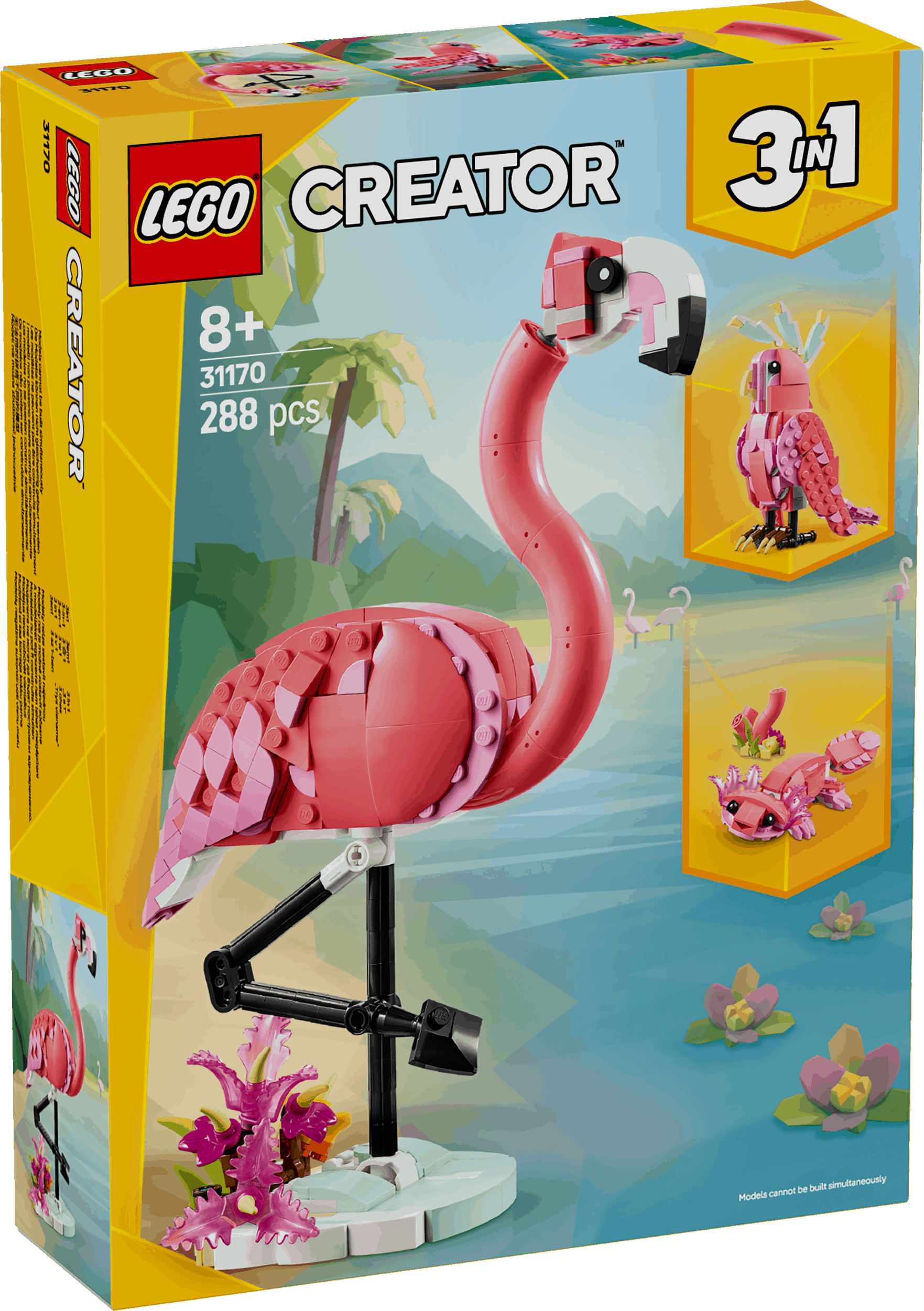 Lego Creator 3 in 1 31170 Wild Animals: Pink Flamingo for Ages 8 & Up Curious Minds