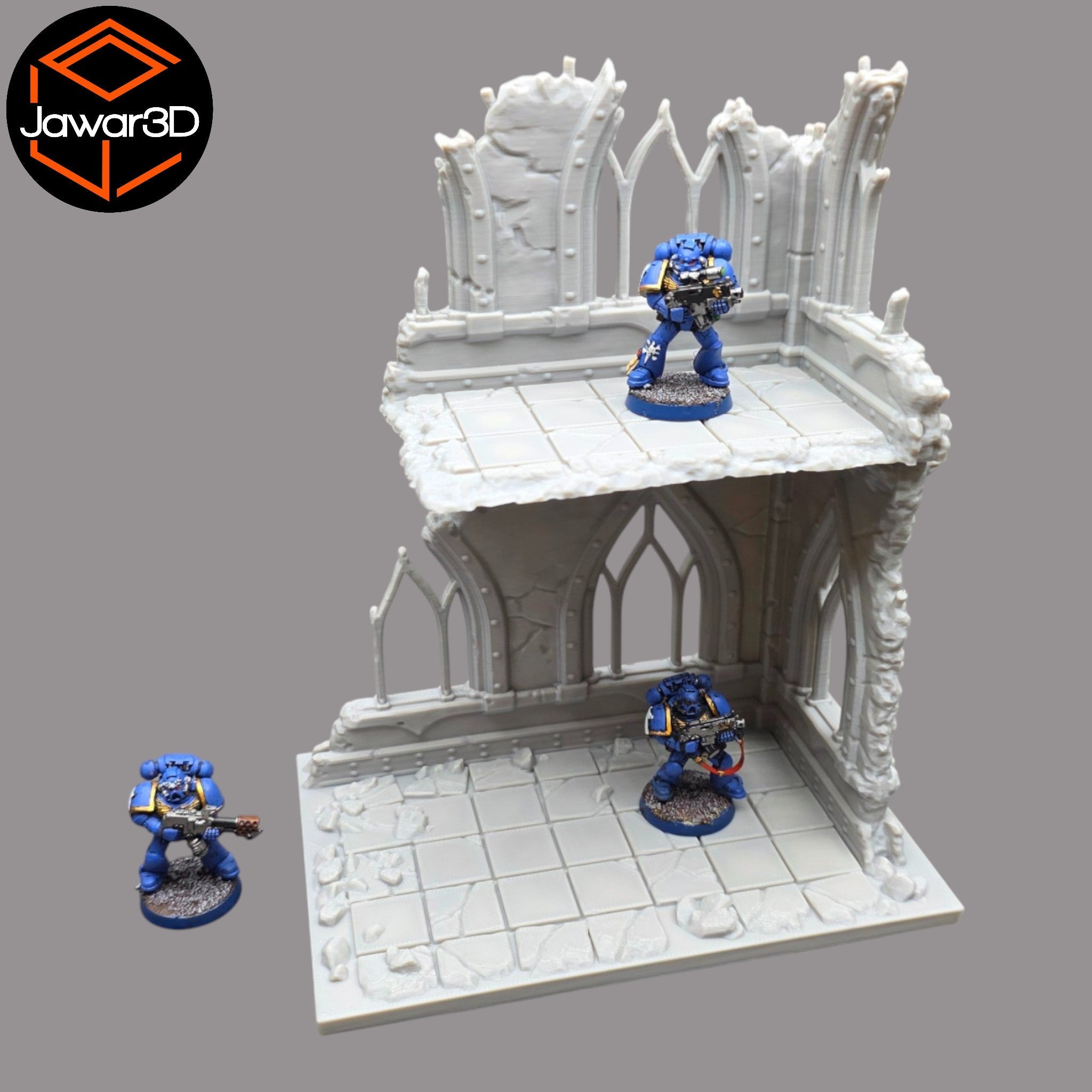 Ruined Empire 2 Floors #1 - 28mm Wargaming Scatter Terrain Scenery Miniature Jawar3d