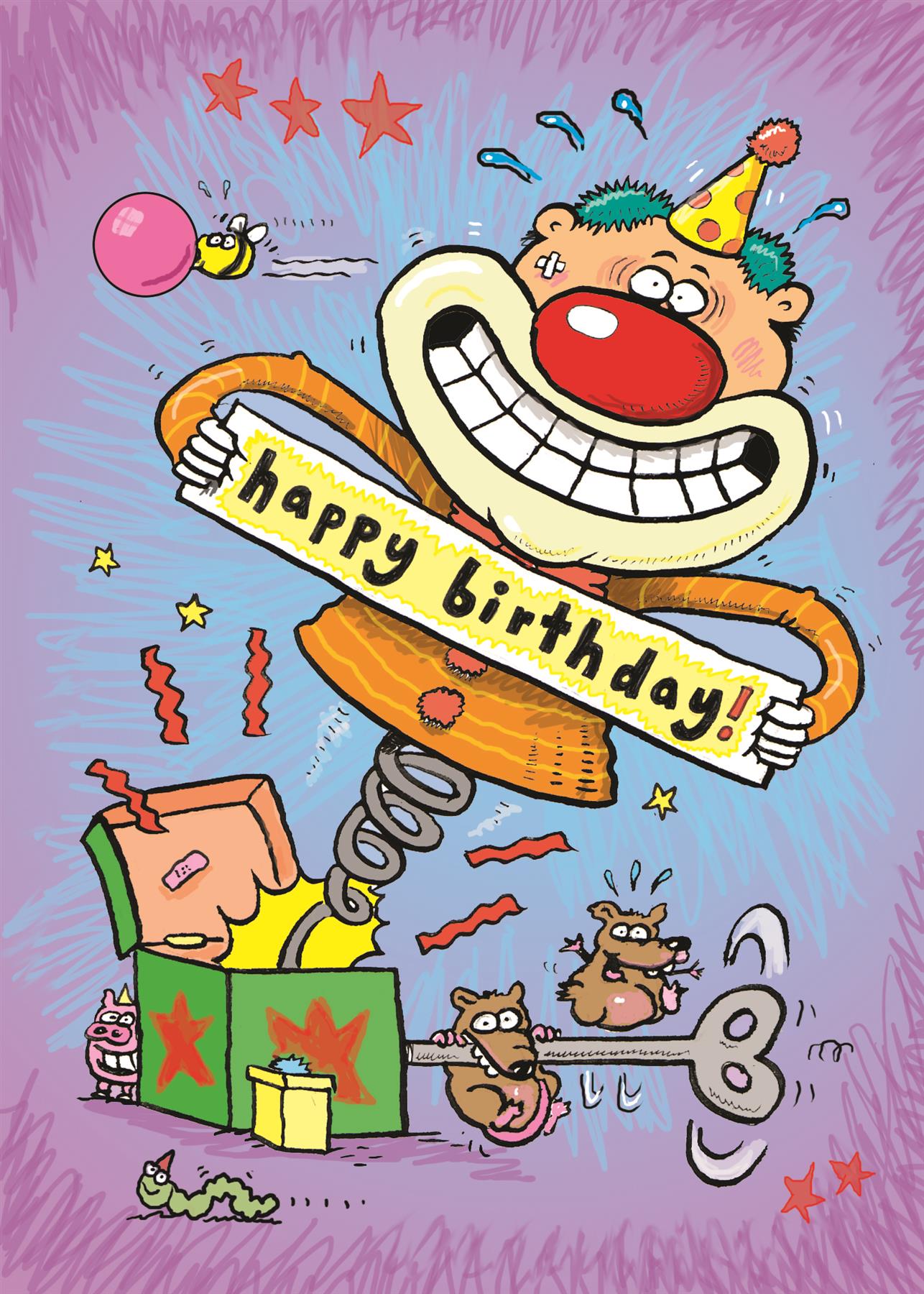 Clown in the Box Children's Birthday Card (105 x 148 mm) Curious Minds