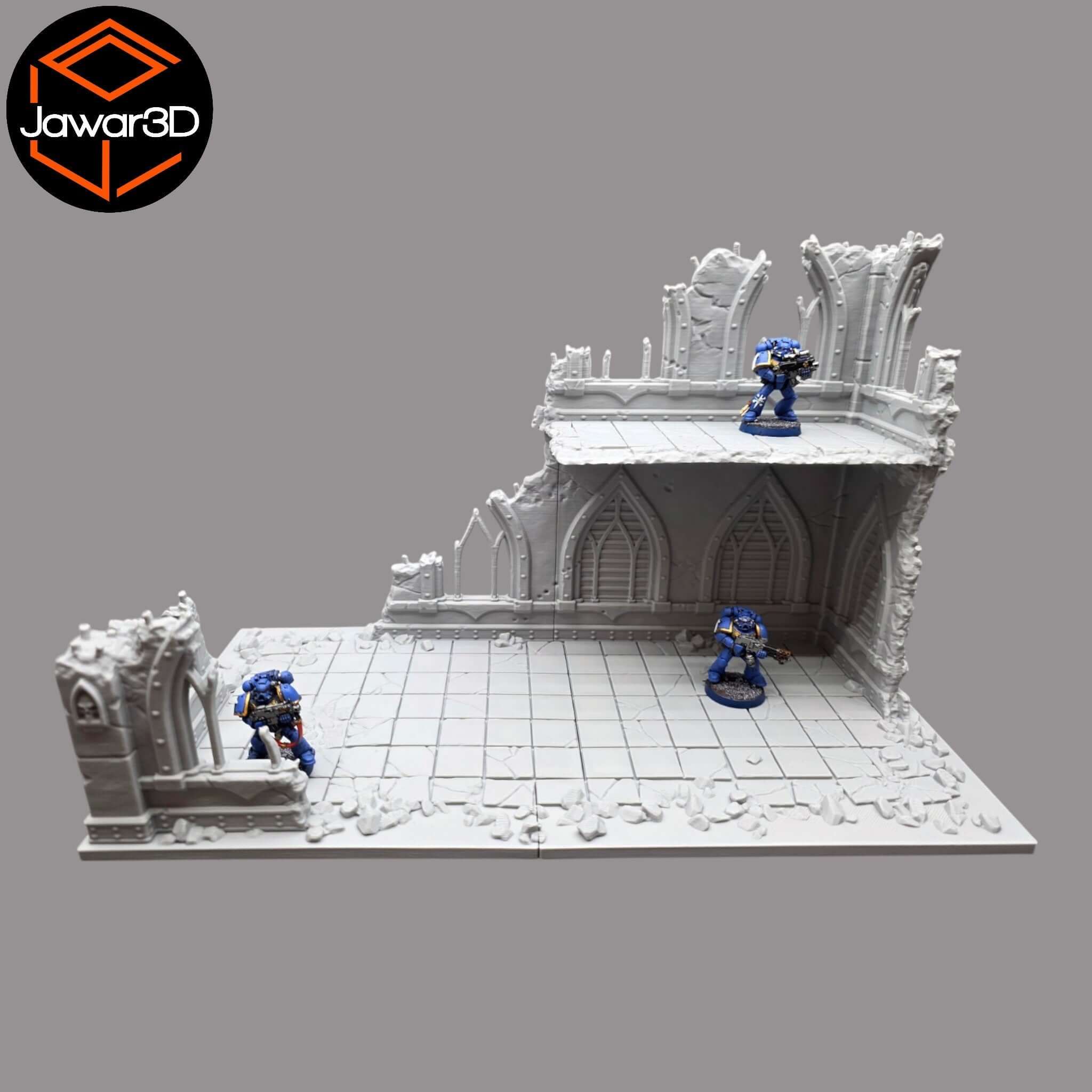 Ruined Empire 2 Floors #17 - 28mm Wargaming Scatter Terrain Scenery Miniature Jawar3d