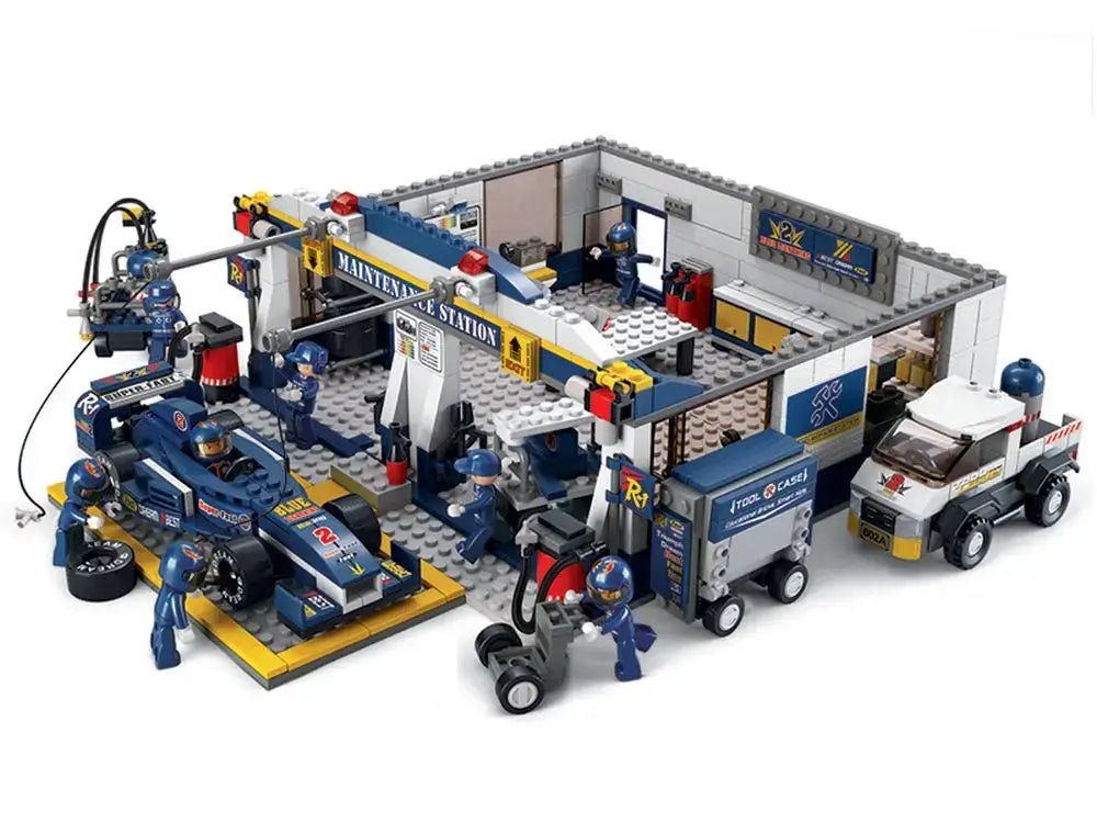 Sluban - Racing Team Pit Stop Garage Building Brick Set Sluban