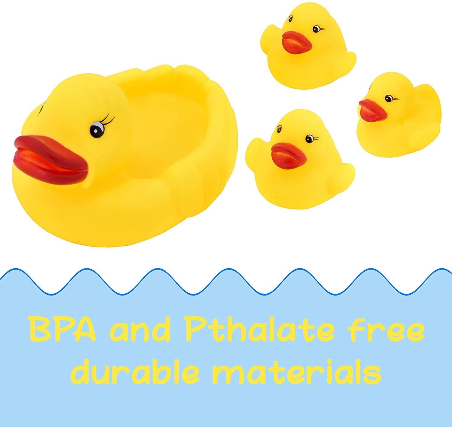 Classic Rubber Duck Family of 4 Baby Bath Toys Curious Minds