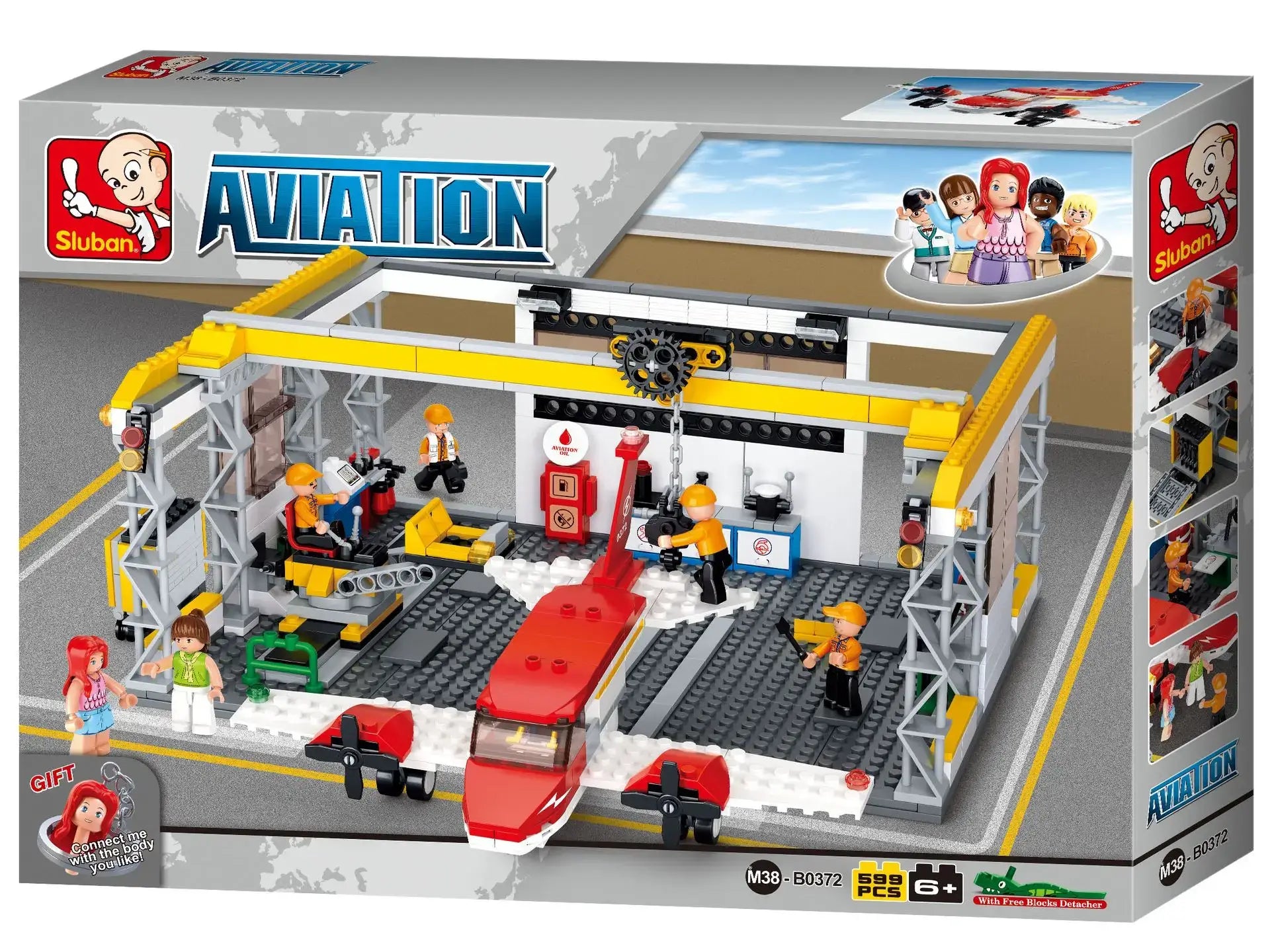 Sluban - Aviation Aircraft Hanger Building Brick Set Sluban