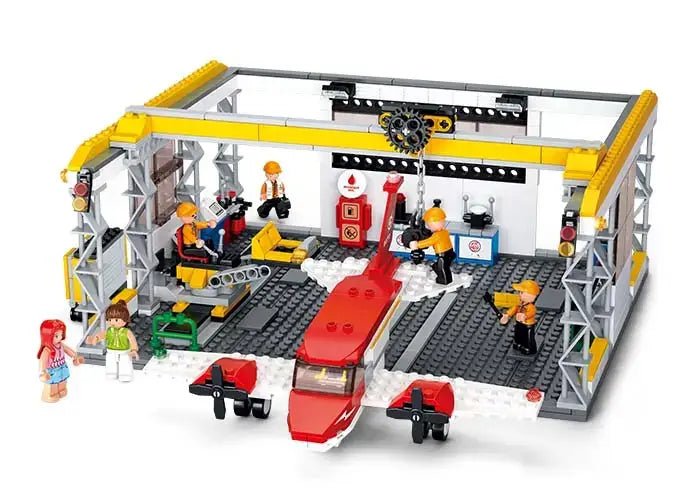 Sluban - Aviation Aircraft Hanger Building Brick Set Sluban