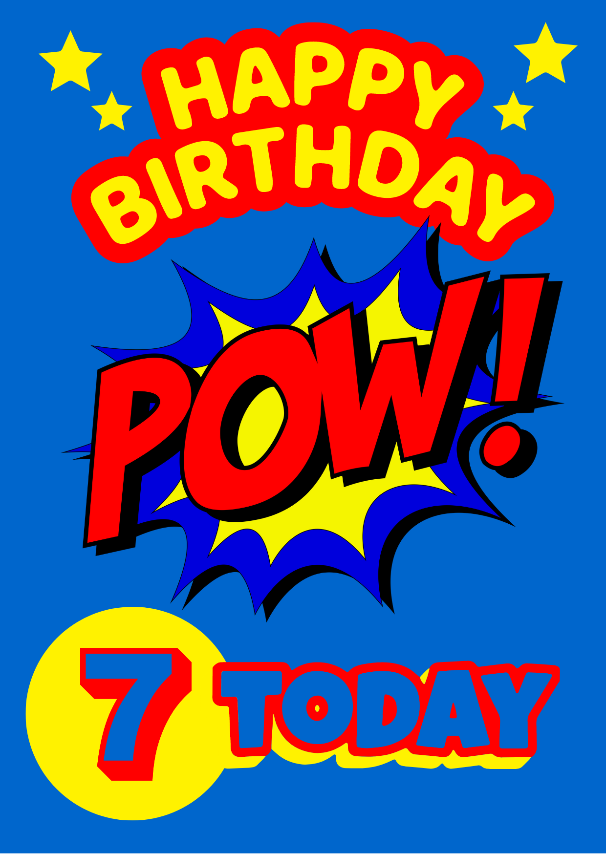 Curious Minds Age 7 Superhero Children's Birthday Card (105 x 148 mm) Curious Minds