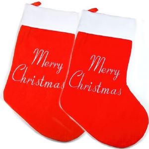 76cm Jumbo Plush Christmas Stocking with Merry Christmas Message Curious Minds