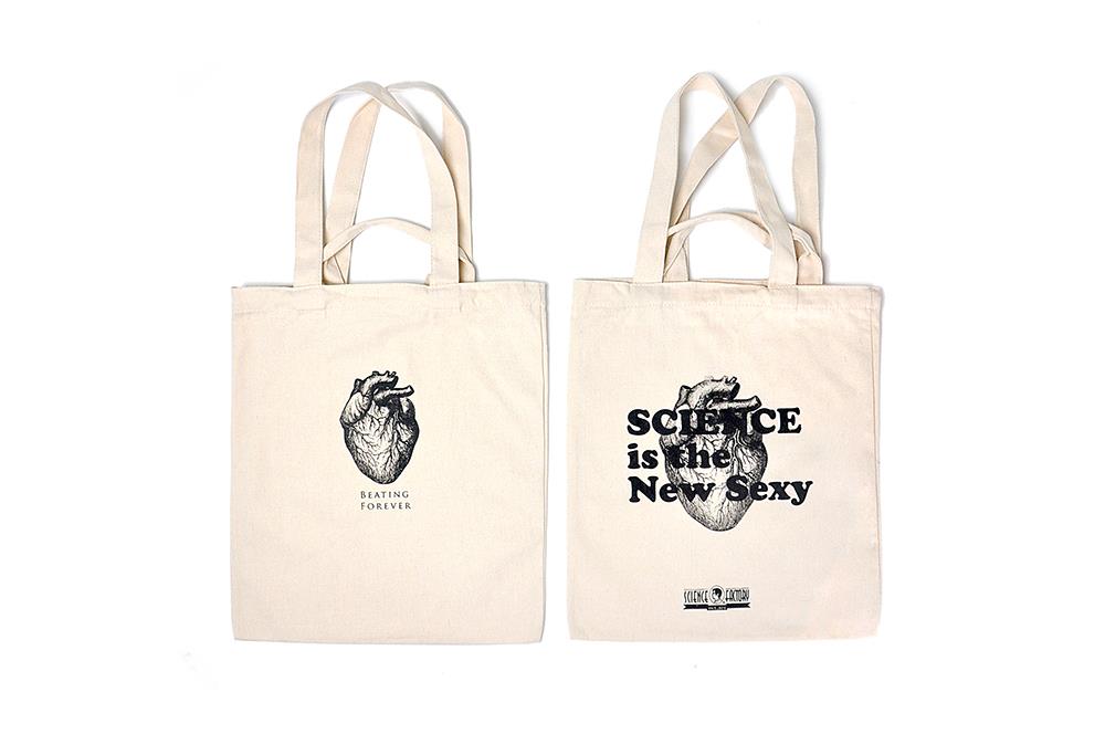 Mr Sci Glass Specimen Jar & Science Tote Bag Beating Forever (Heart) Curious Minds