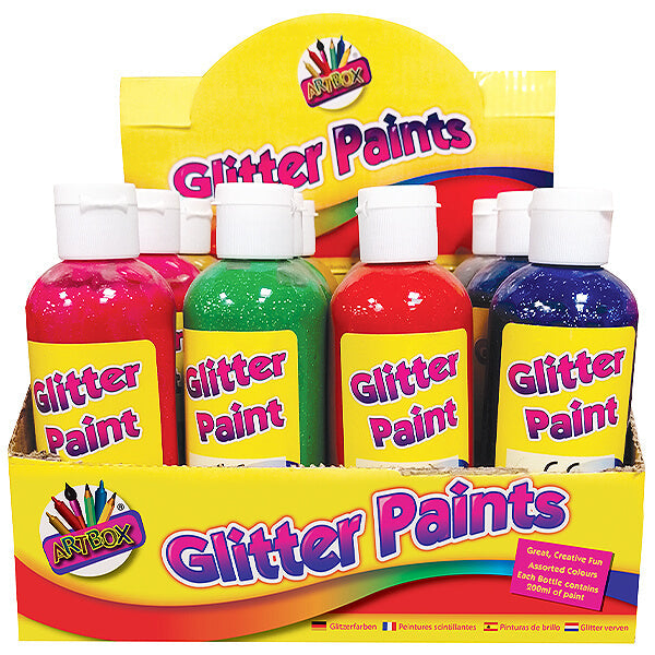 Children's 200ml Glitter Craft Paint Bottle in Assorted Colours Curious Minds