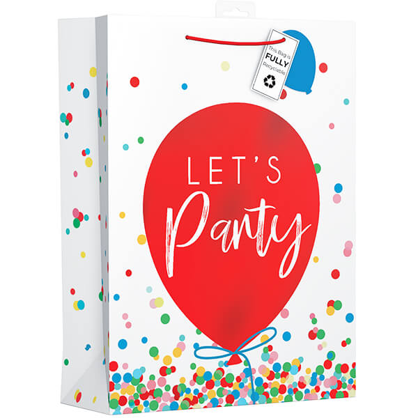 Extra Large Gift Bag with Party Balloon Design (W330 x H460 x D140 mm) Curious Minds