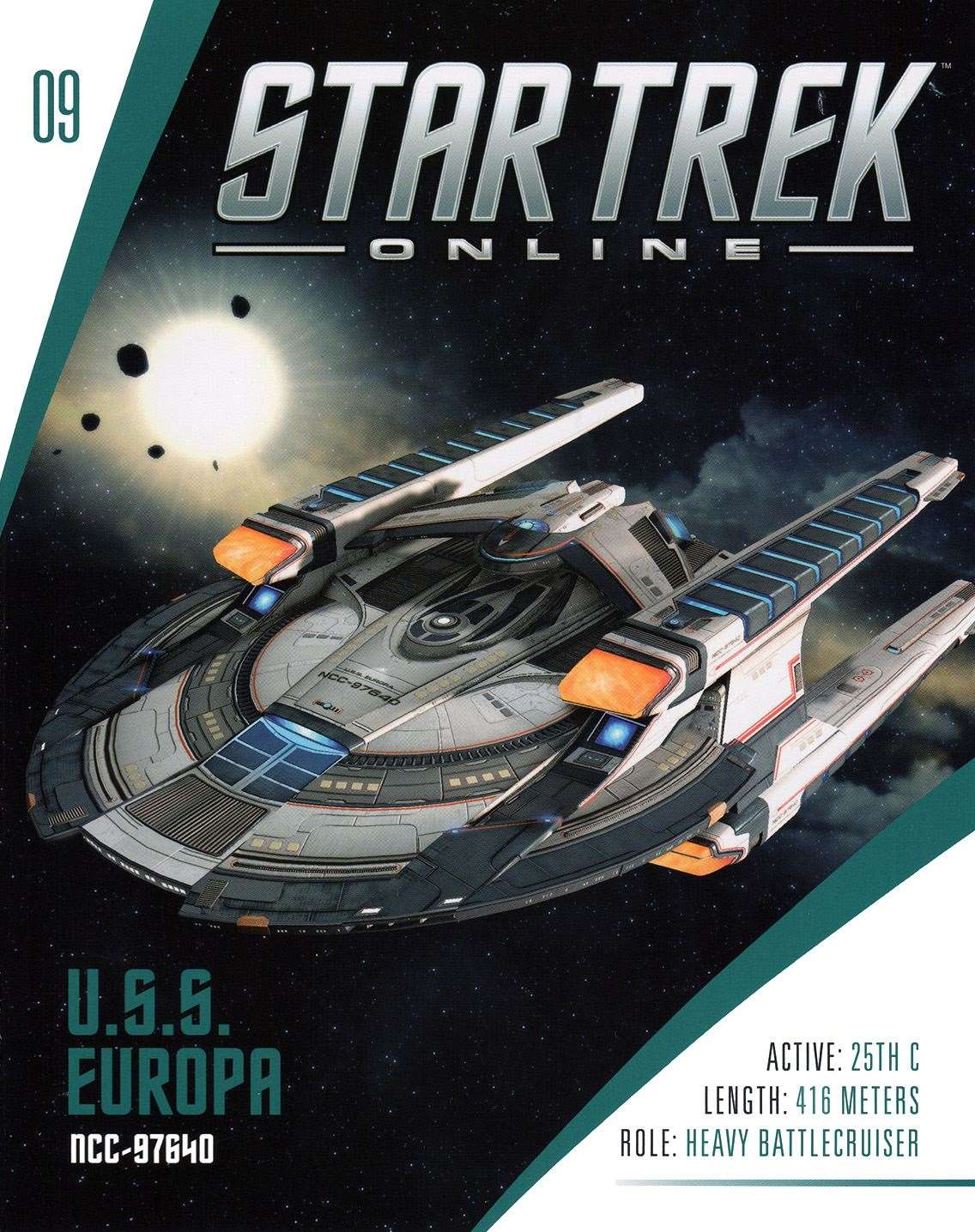 #09 U.S.S. Europa NCC-97640 Europa-Class Battle Cruiser Diecast Model Ship STO (Star Trek / Eaglemoss) Real Merch
