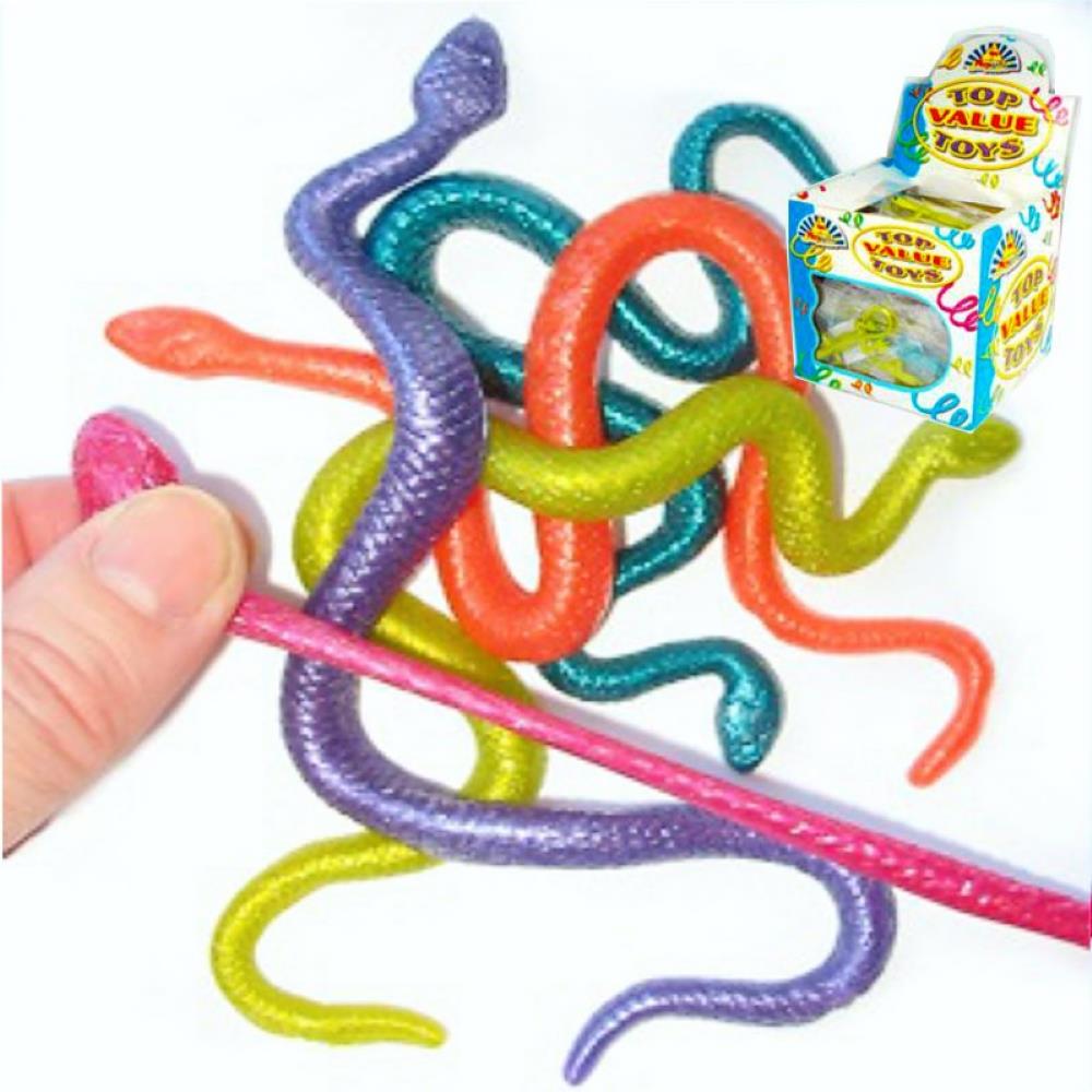 Children's 20cm Colourful Textured Stretchy Snake Toy Curious Minds