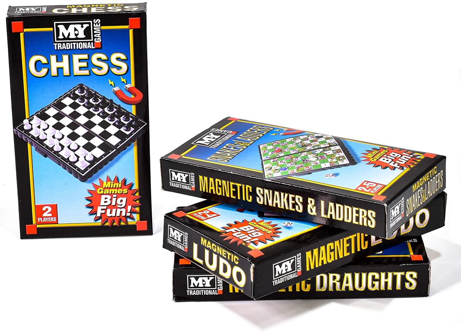 Magnetic Travel Games: Ludo, Chess, Draughts, Snakes & Ladders (SINGLE) Curious Minds