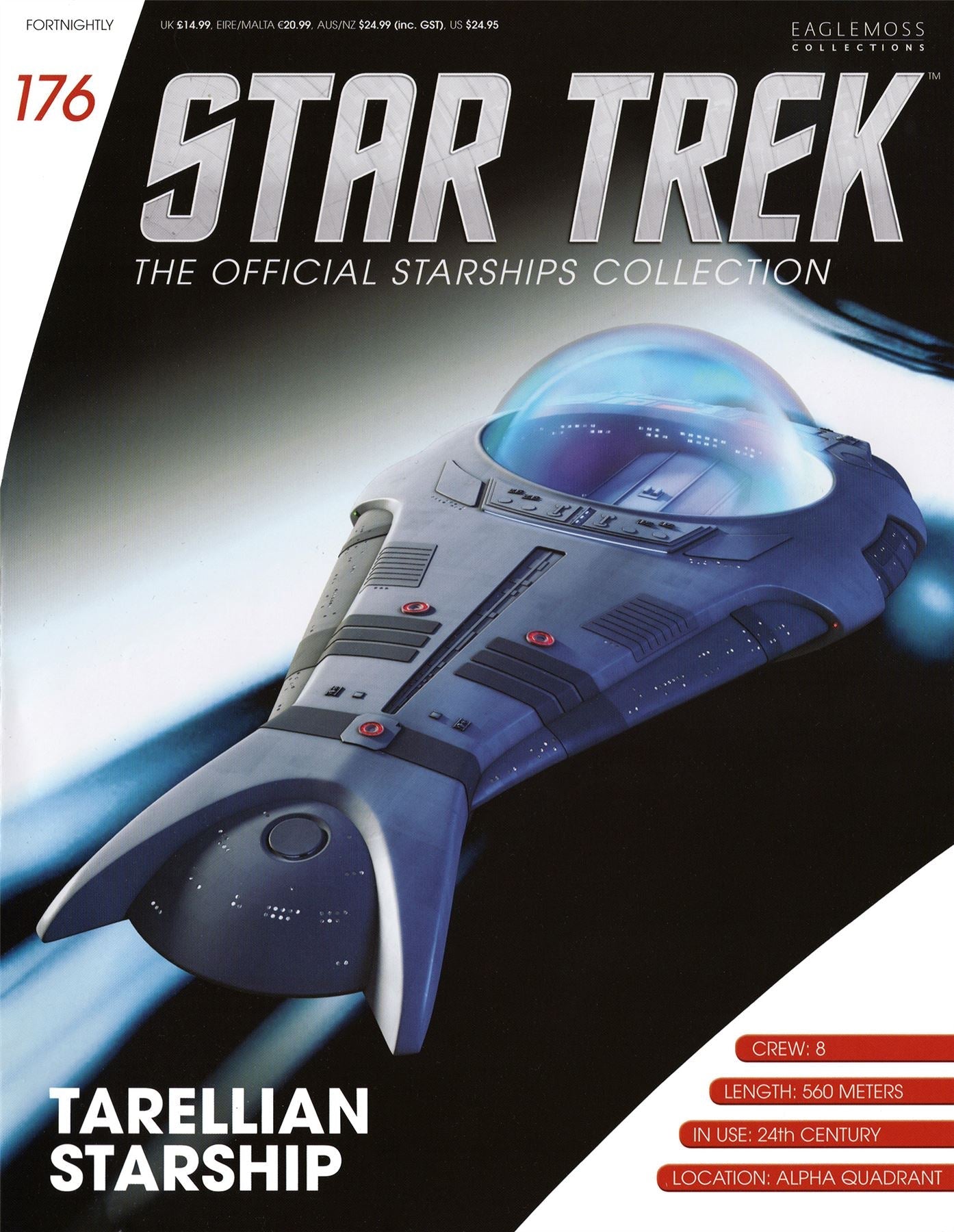 #176 Tarellian Starship Model Die Cast Ship STDC176 (Eaglemoss / Star Trek) Real Merch