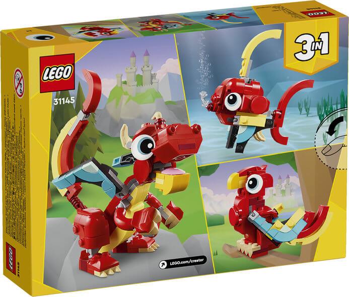 Lego Creator 3 in 1 31145 Red Dragon Buildable Playset for Ages 6 & Up Curious Minds