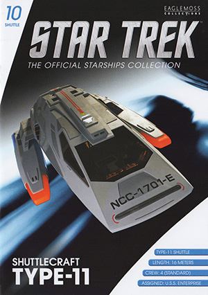 #10 Type-11 Shuttlecraft (NCC-1710-E) Model Diecast Ship (Eaglemoss / Star Trek) Real Merch