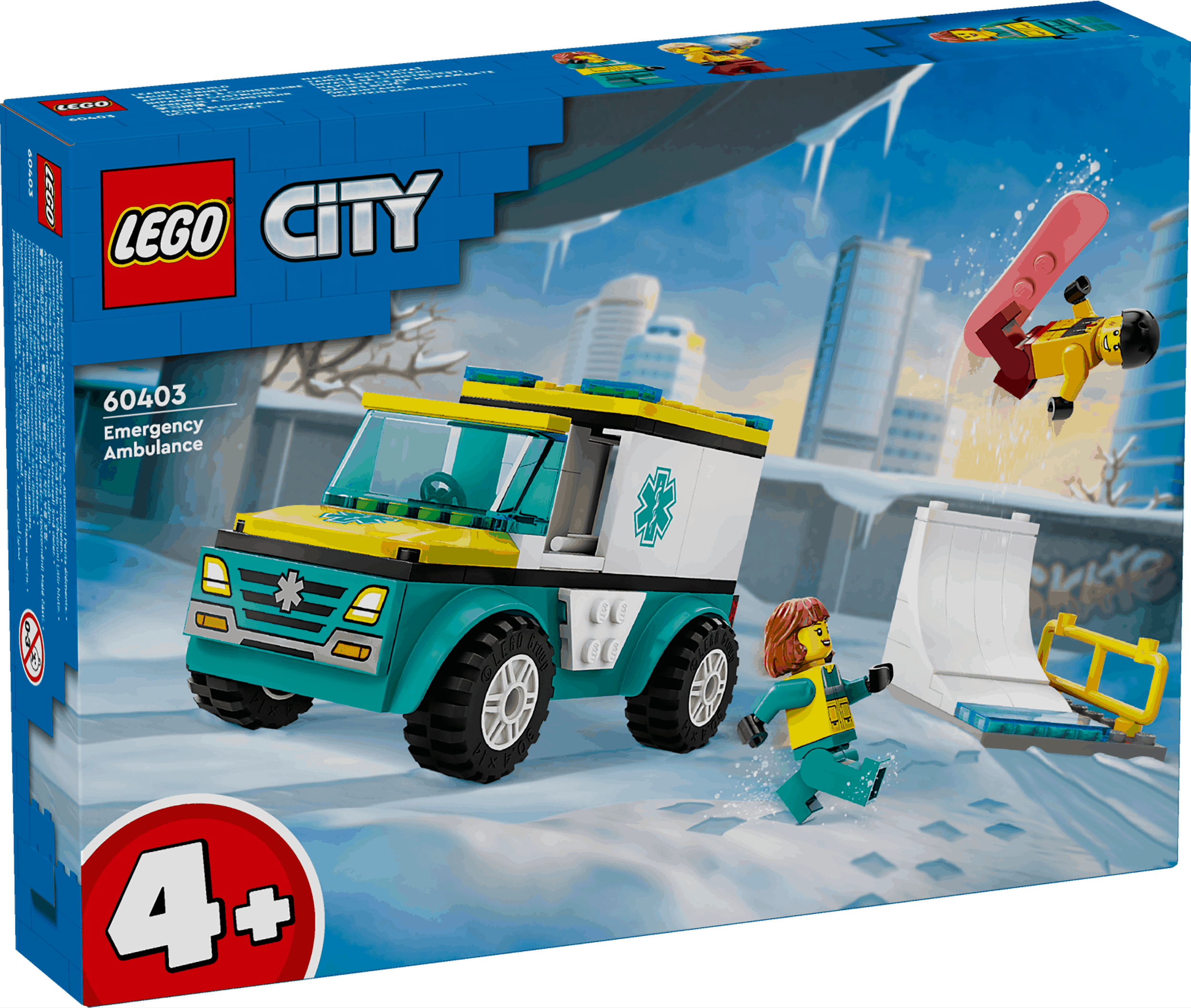 Lego City 60403 Emergency Ambulance and Snowboarder for Ages 4 and Up Curious Minds