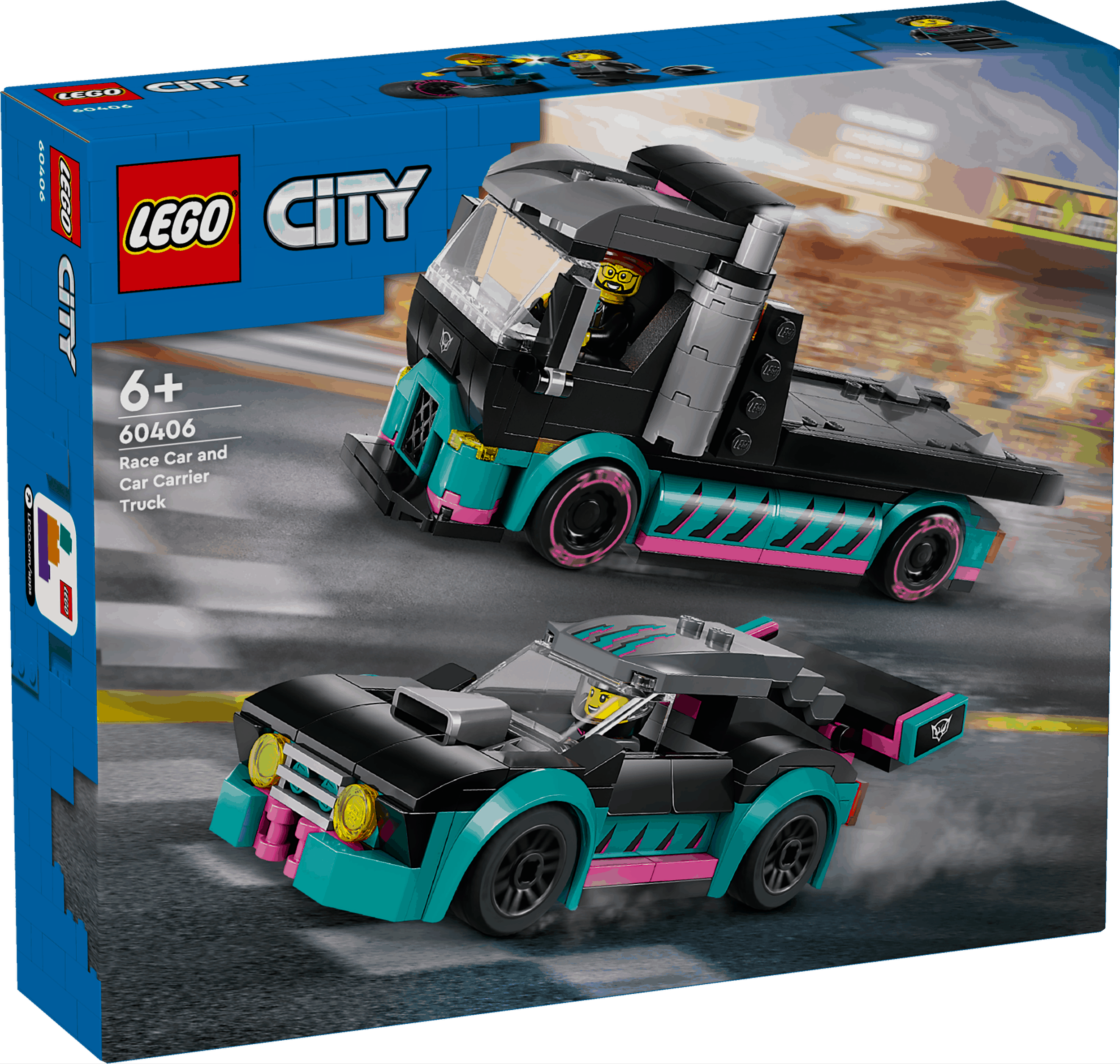 Lego City 60406 Race Car & Car Carrier Truck Playset for Ages 6 and Up Curious Minds