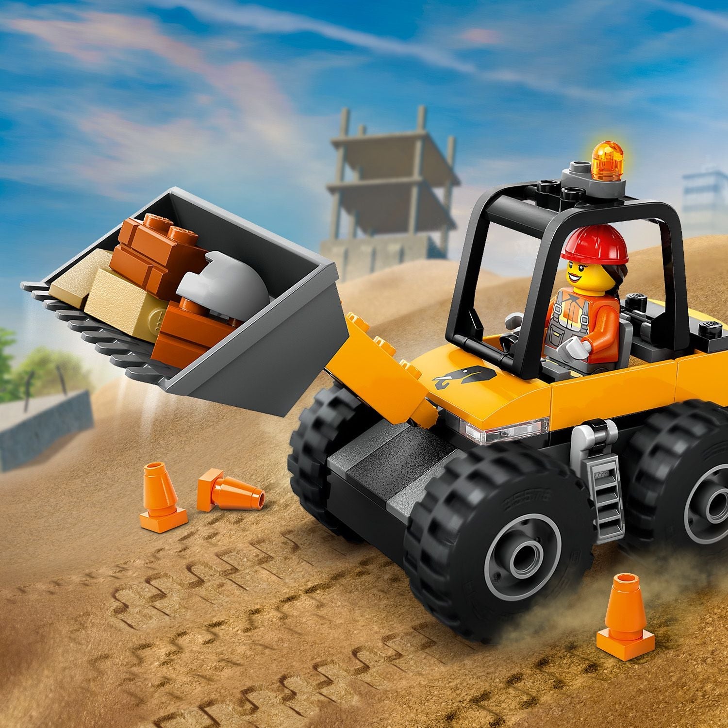 Lego City 60450 Yellow Construction Wheel Loader Playset for Ages 4+ Curious Minds