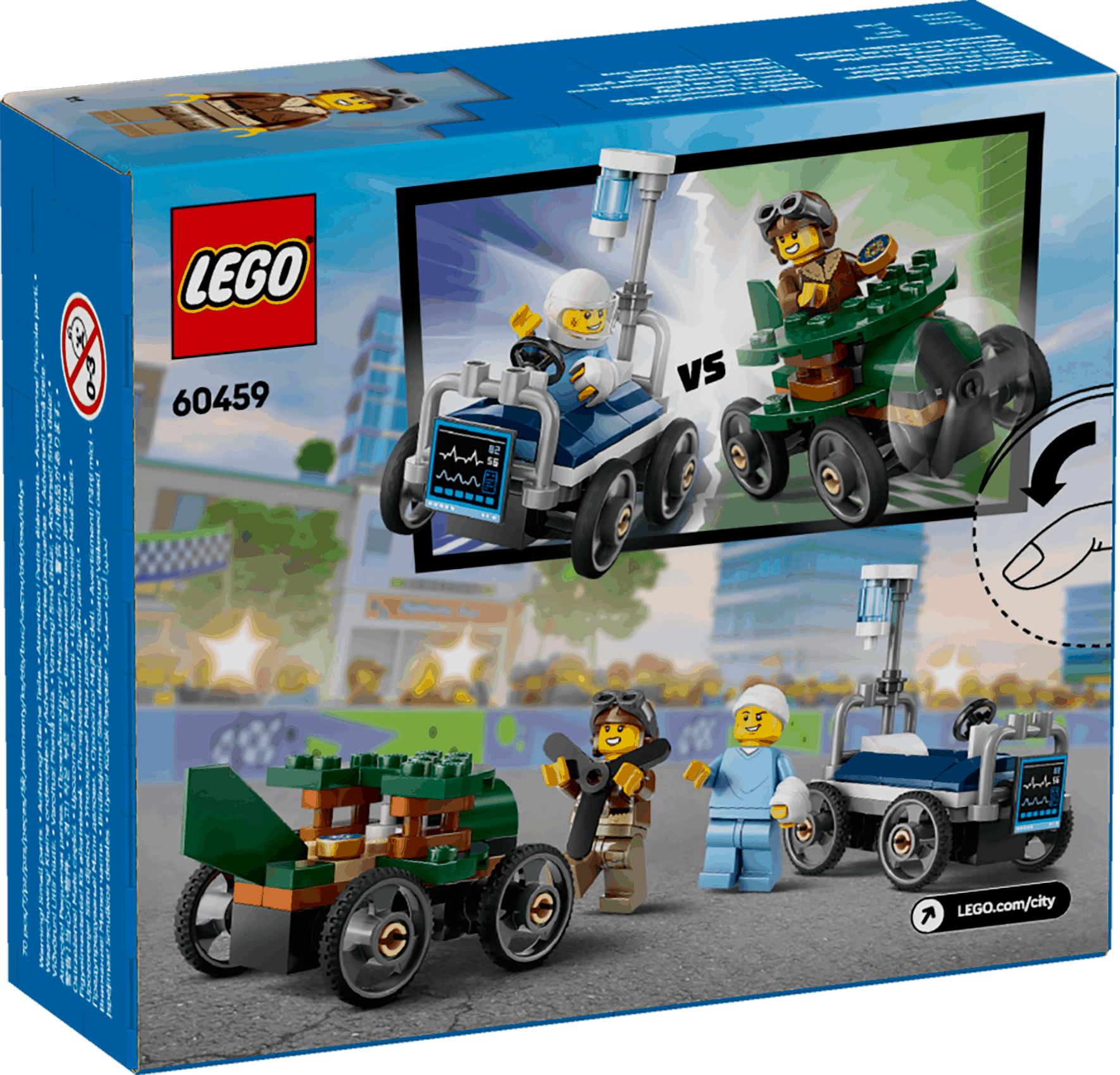 Lego City 60459 Airplane Vs. Hospital Bed Race Car Pack for Ages 5+ Curious Minds