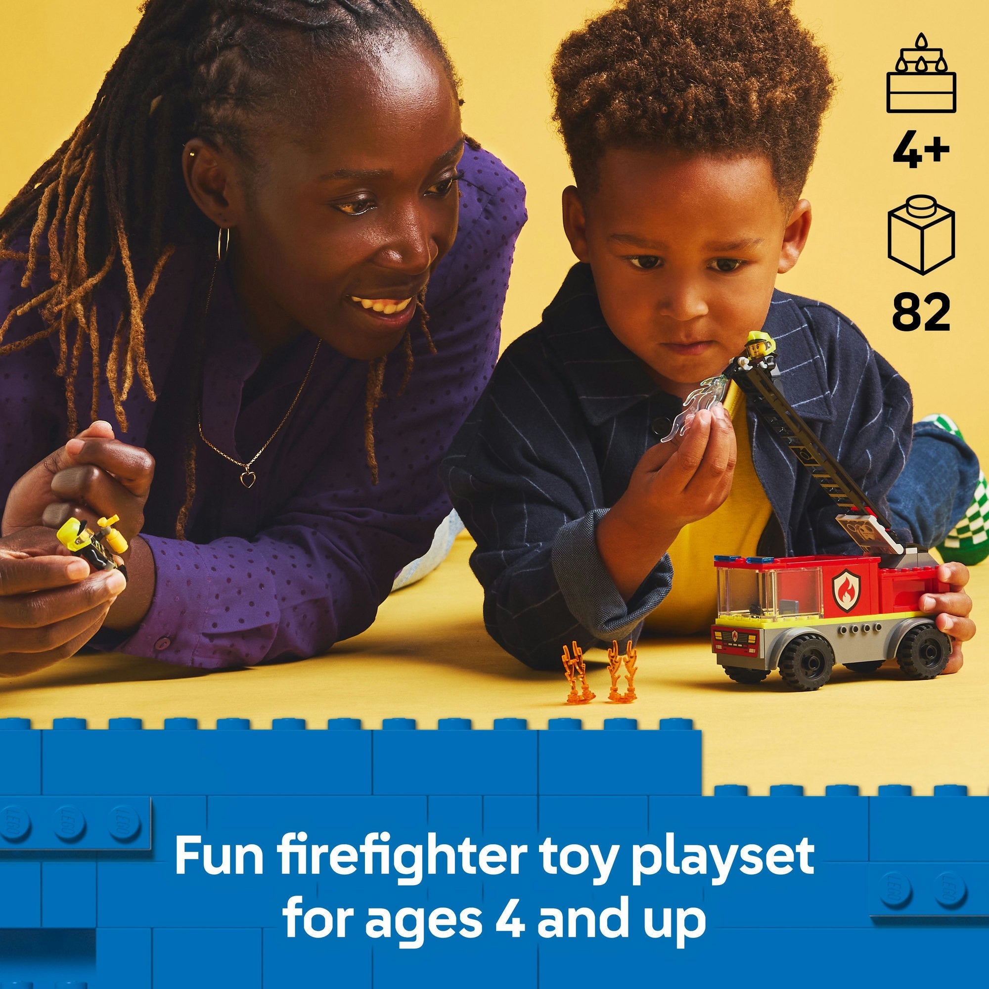 Lego City 60463 Fire Ladder Truck Buildable Playset for Ages 4 and Up Curious Minds