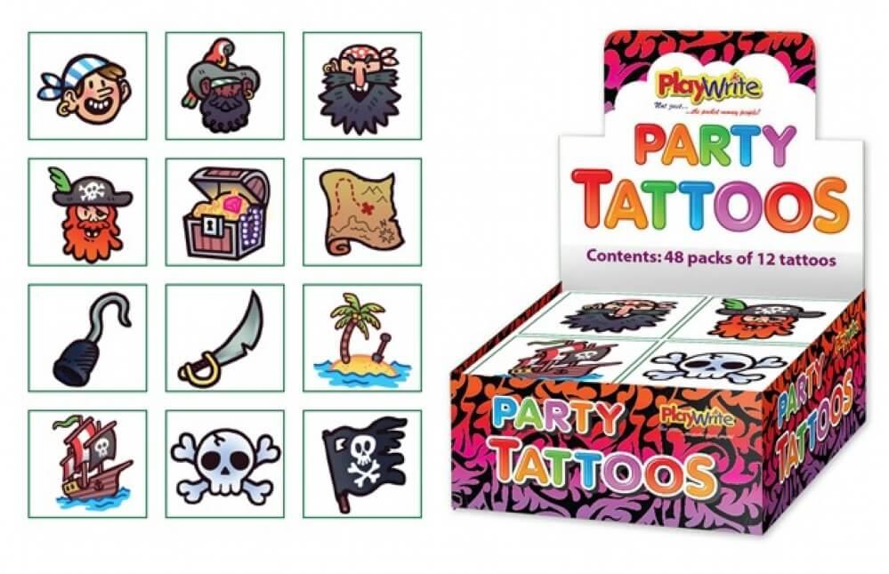 Children's Colourful Pirate Themed Temporary Tattoos (Pack of 12) Curious Minds