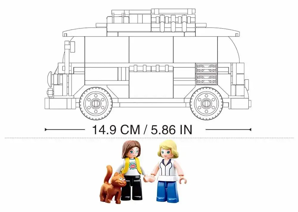Sluban - Model Bricks T1 Camper Building Brick Set Sluban