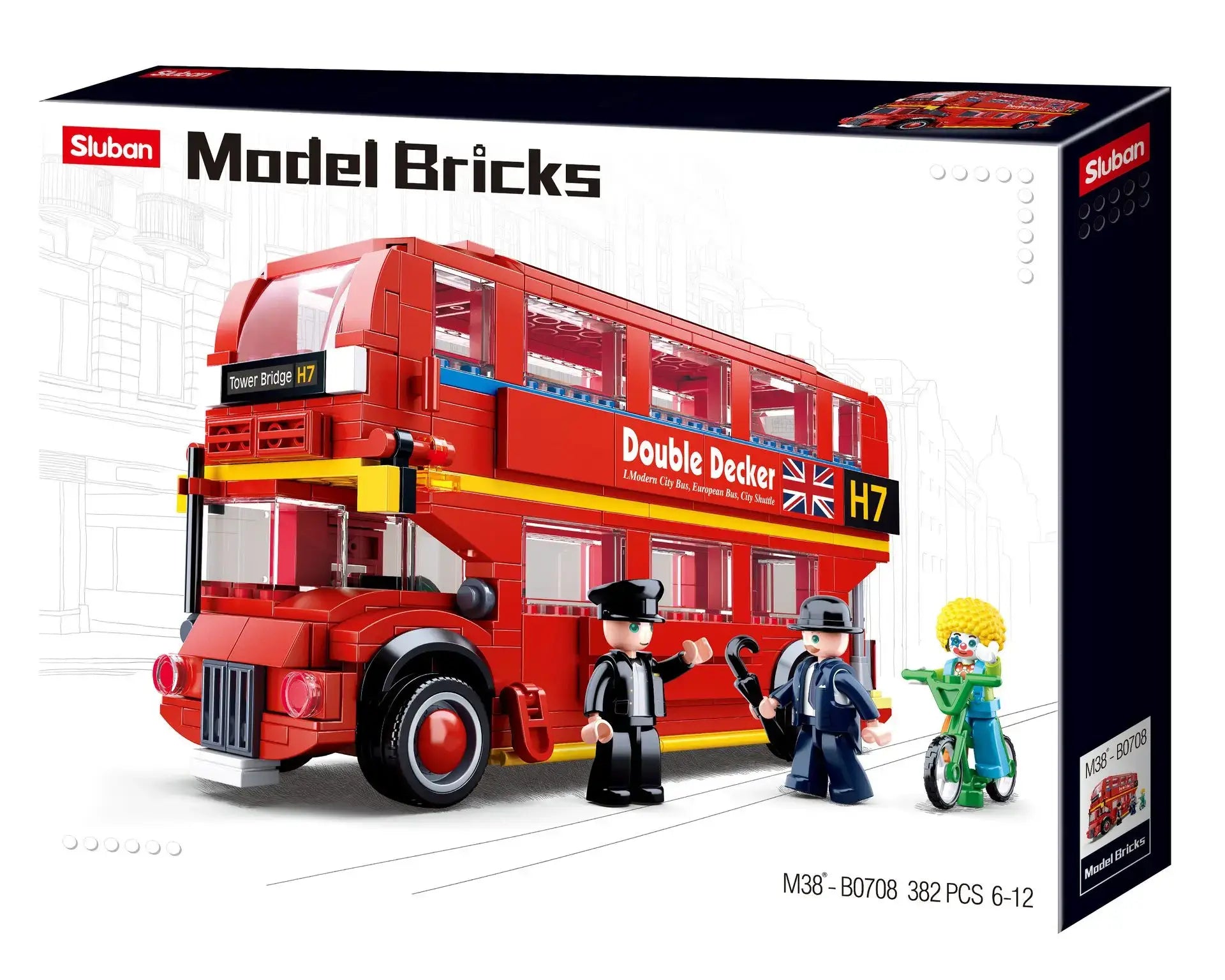 Sluban - Model Bricks London Bus Building Brick Set Sluban