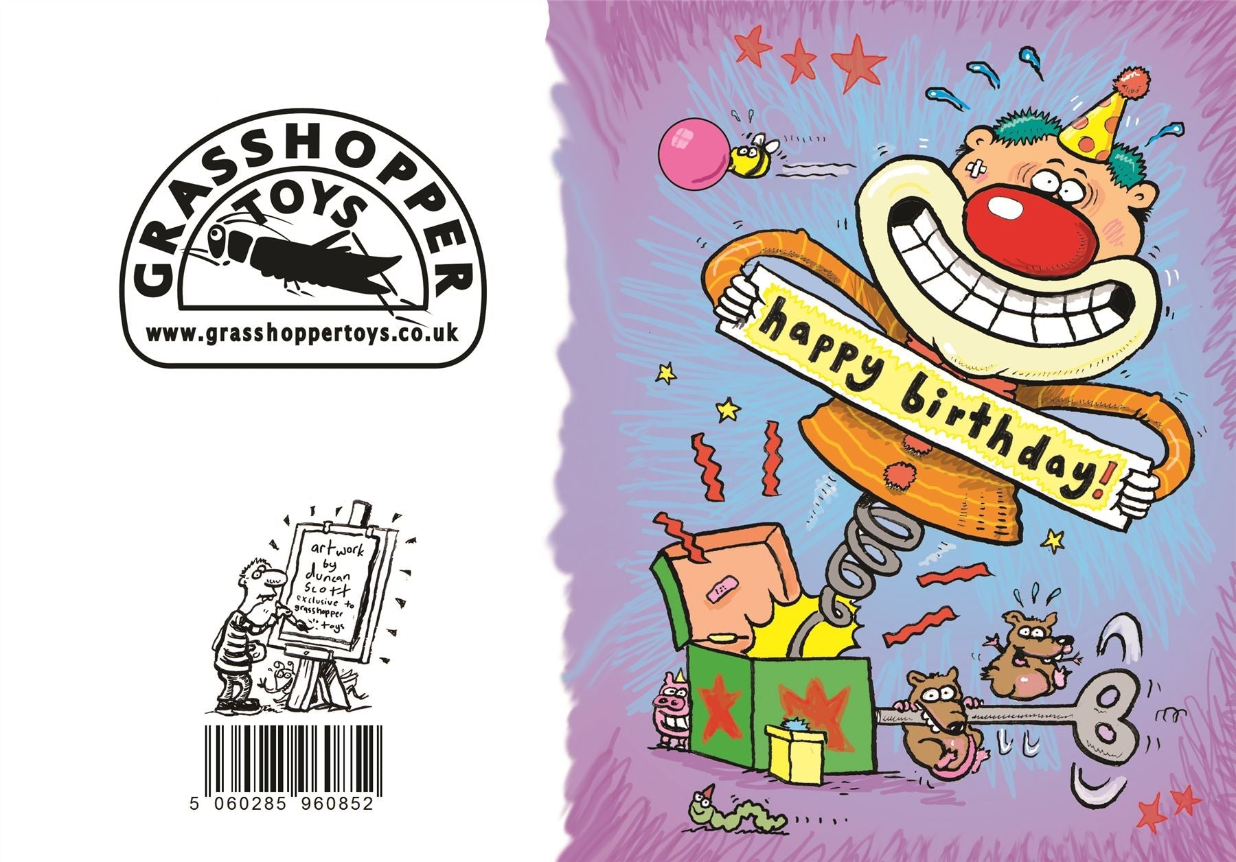 Clown in the Box Children's Birthday Card (105 x 148 mm) Curious Minds