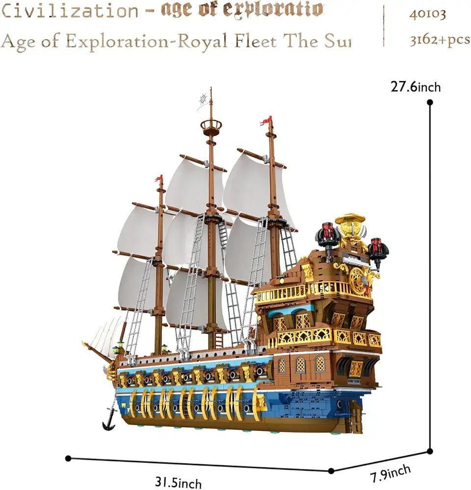 JMBricklayer Ship - Age Of Exploration Royal Fleet - The Sun Building Brick Set 40103 JMBricklayer