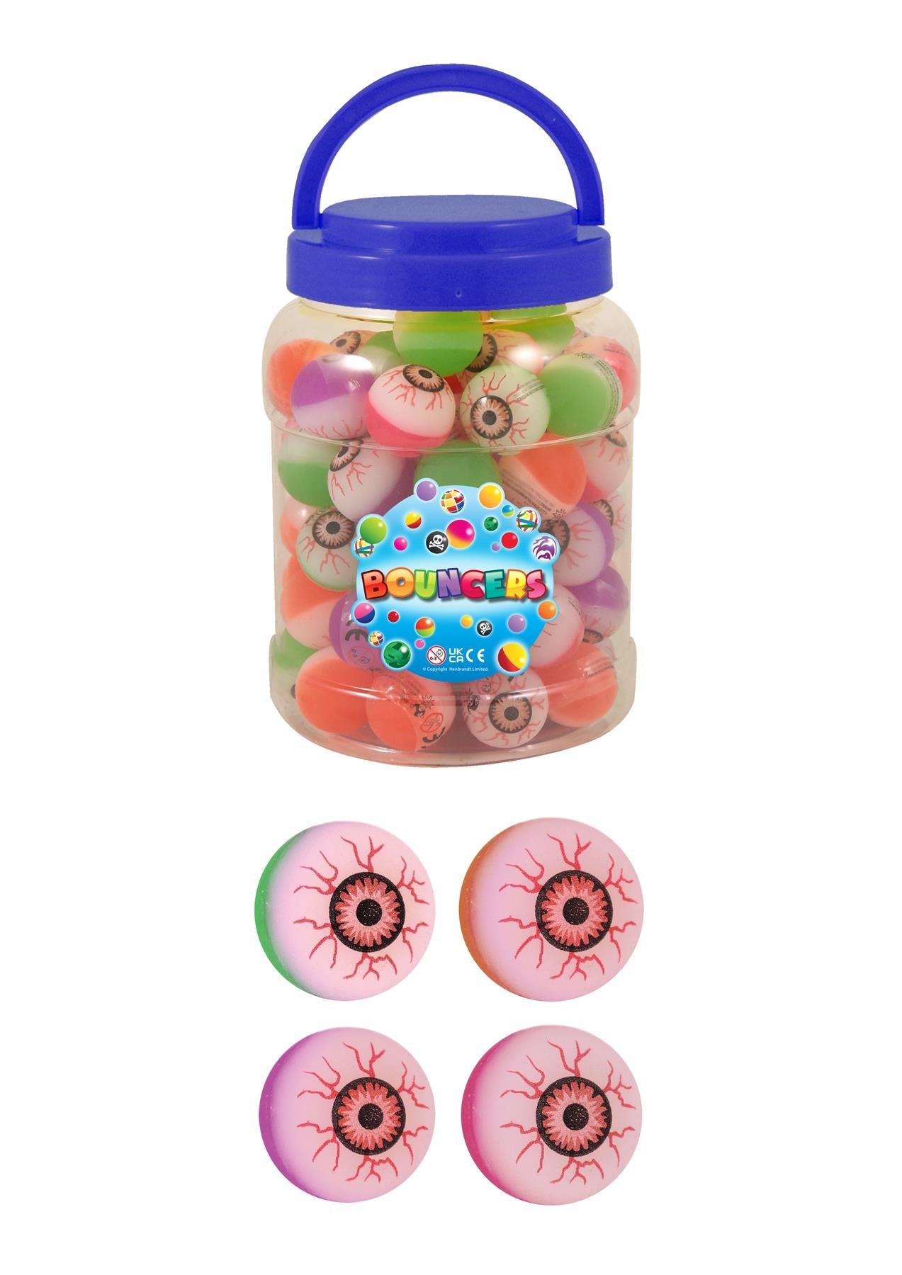 Evil Eye Bouncy Ball (3.3cm) 4 Assorted Colours (single) Curious Minds