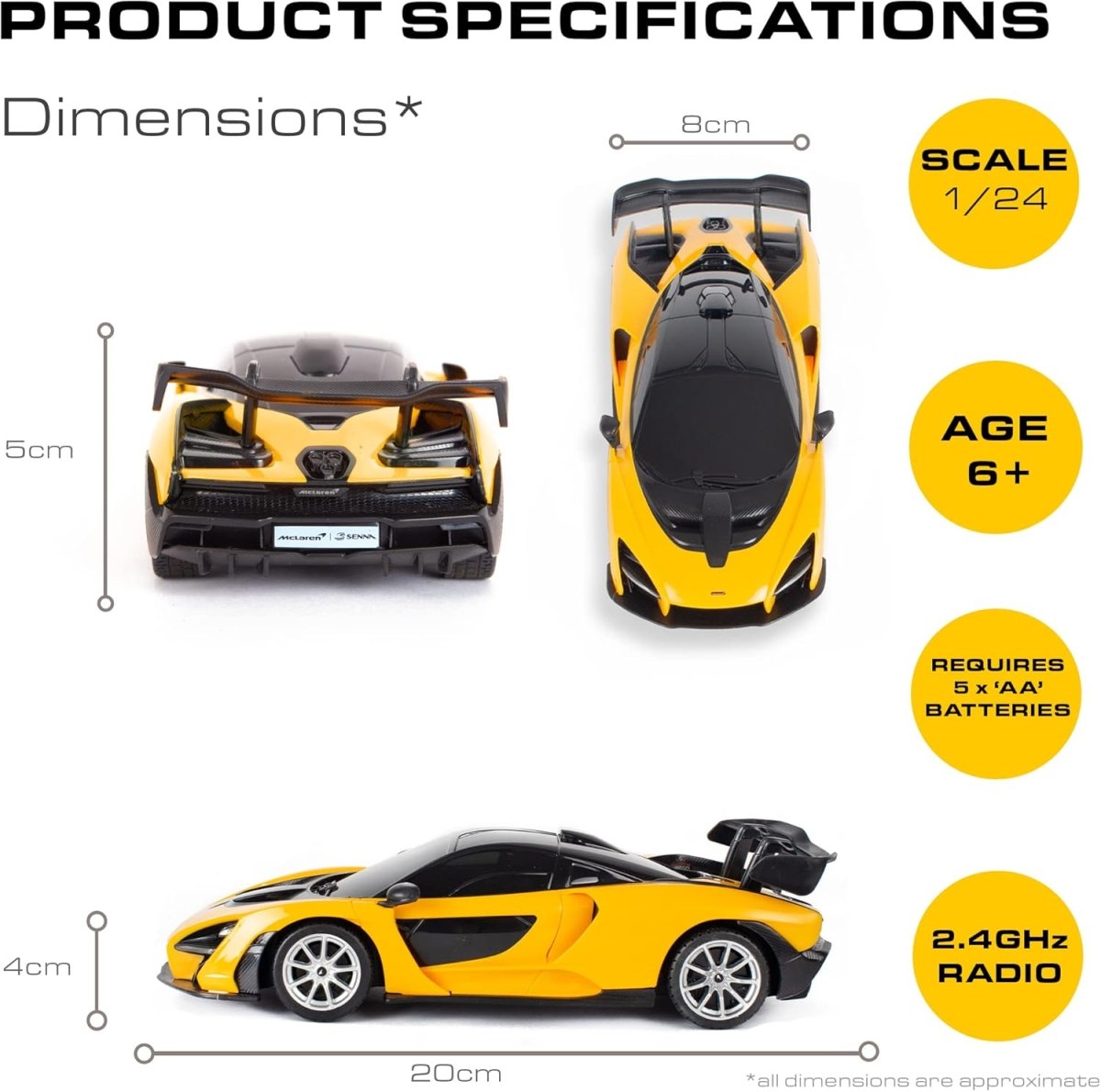 Remote Control McLaren Senna | 1:24sc Model 27.145MHz Rooleo