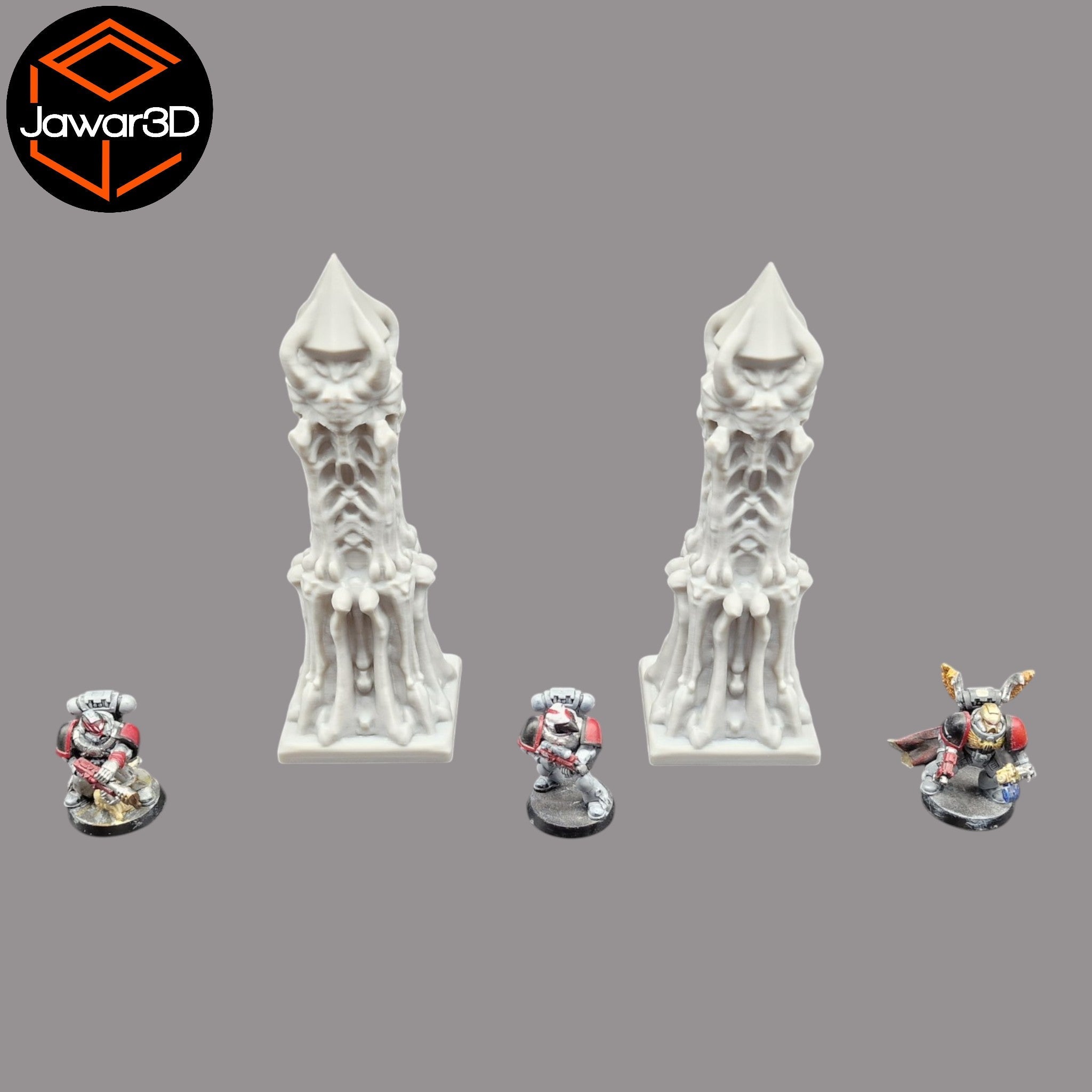 Bone Pillar x2 - 28mm Wargaming Scatter Terrain Scenery Tabletop Miniature Jawar3d