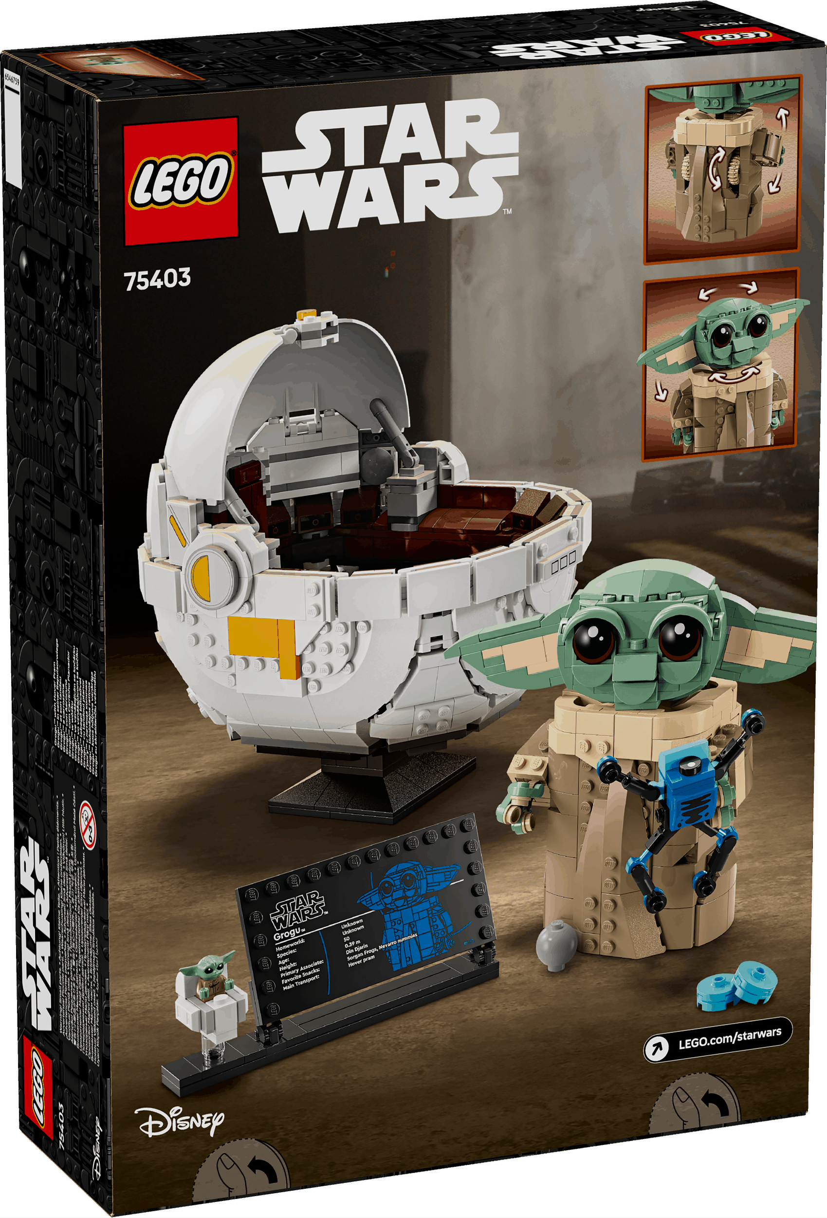 Lego Star Wars 75403 Grogu with Hover Pram Playset for Ages 10 and Up ...