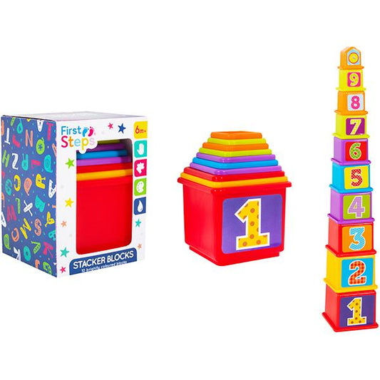 Baby's Colourful Numbered Stacker Blocks Play Set for Early Learning Curious Minds