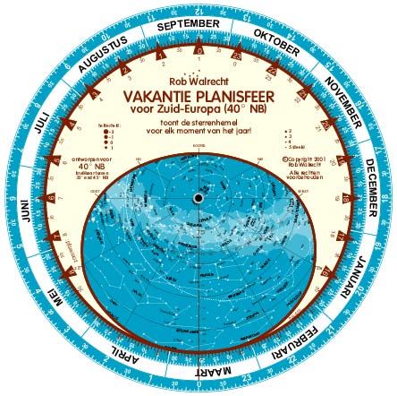 Dutch 'Holiday' Planisphere for 40° North Curious Minds