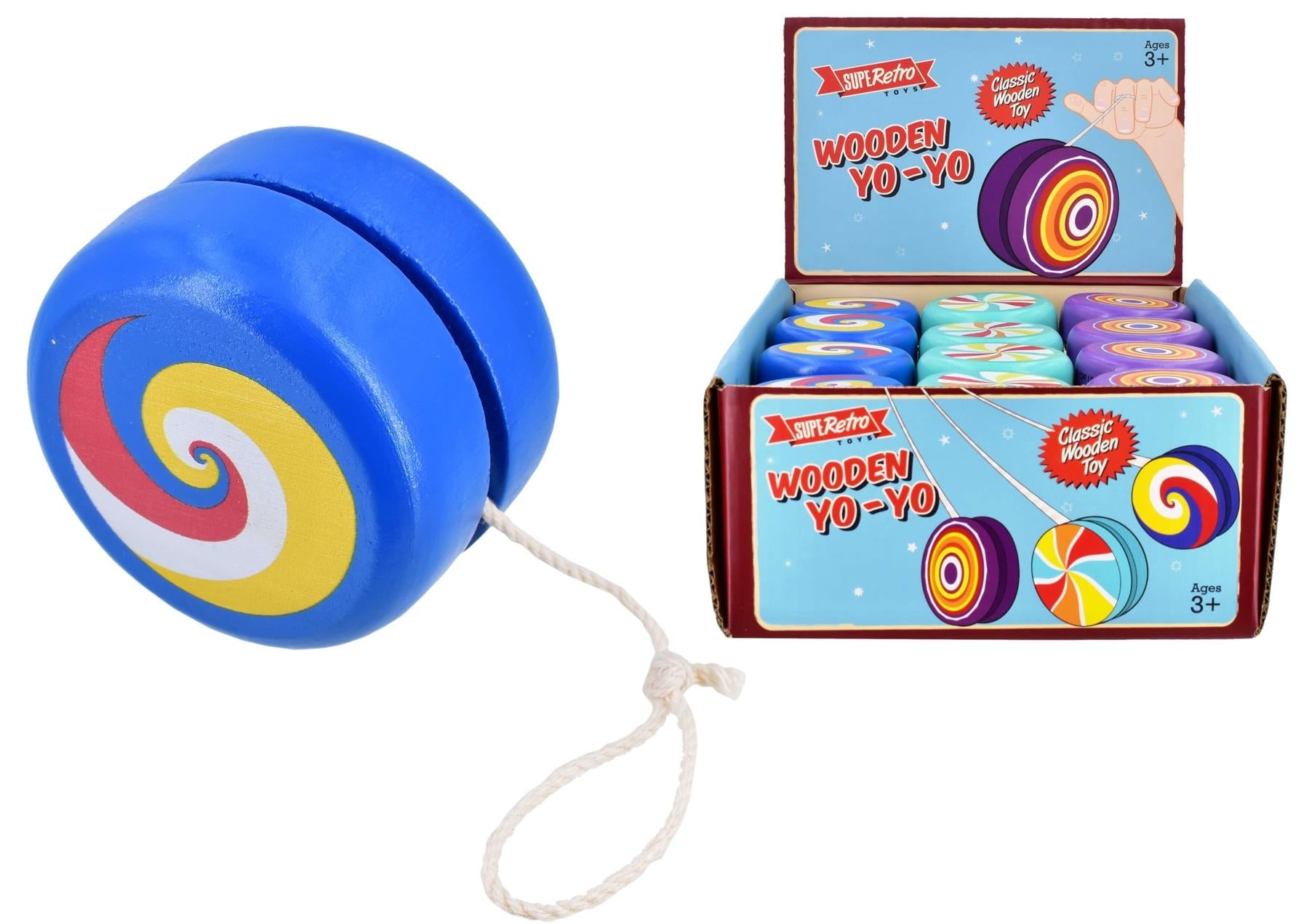 Children's Colourful Patterned Retro Wooden Yoyo (Assorted Designs) Curious Minds