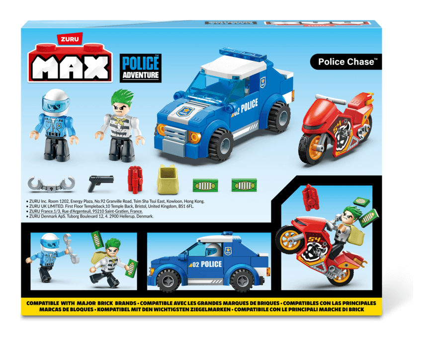 Zuru Max City Police Adventure Police Chase 125 Piece Building Brick Playset Zuru